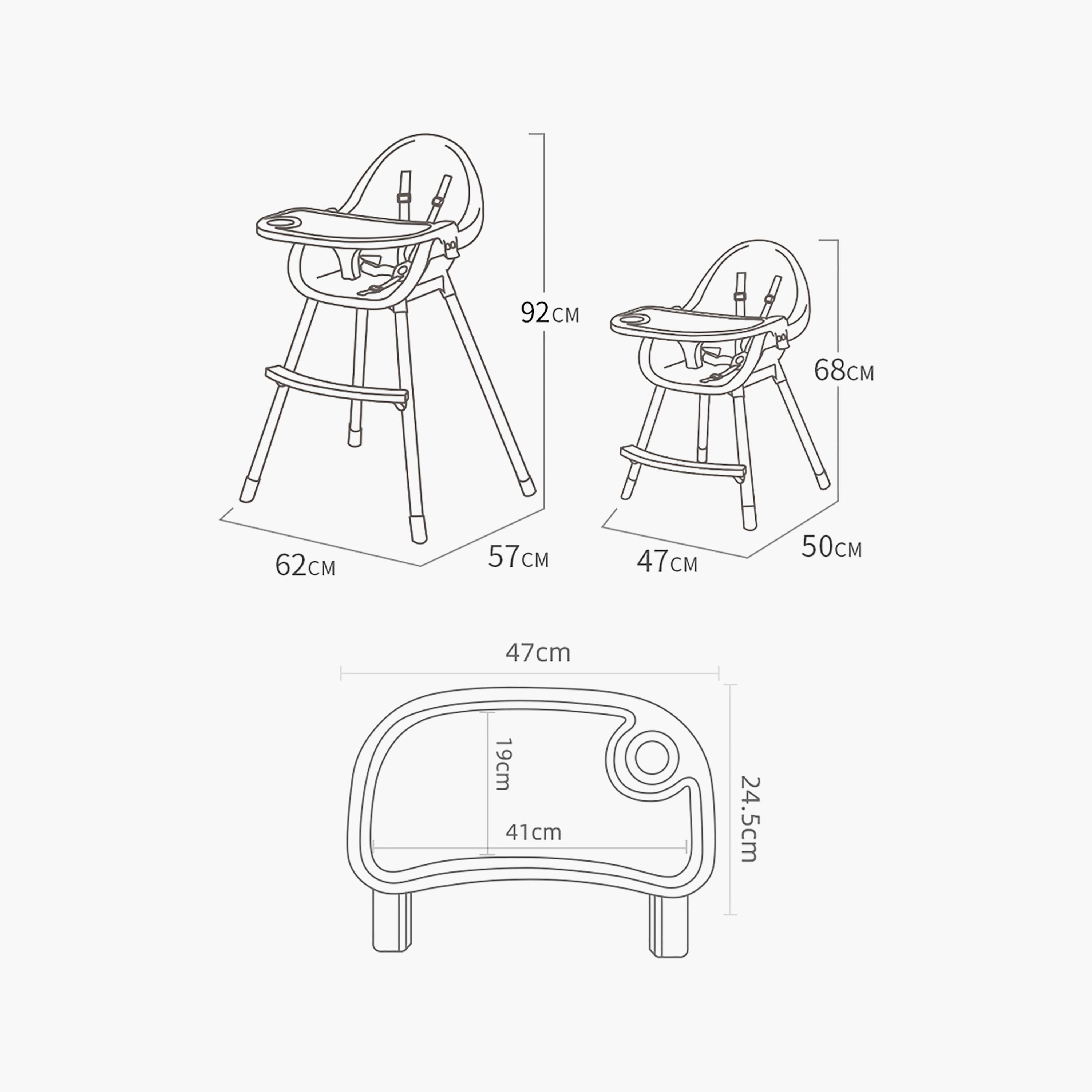 Lovely Baby 2-in-1 Convertible High Chair, Navy Blue-baby-feeding-highchairsandboosters-image-4