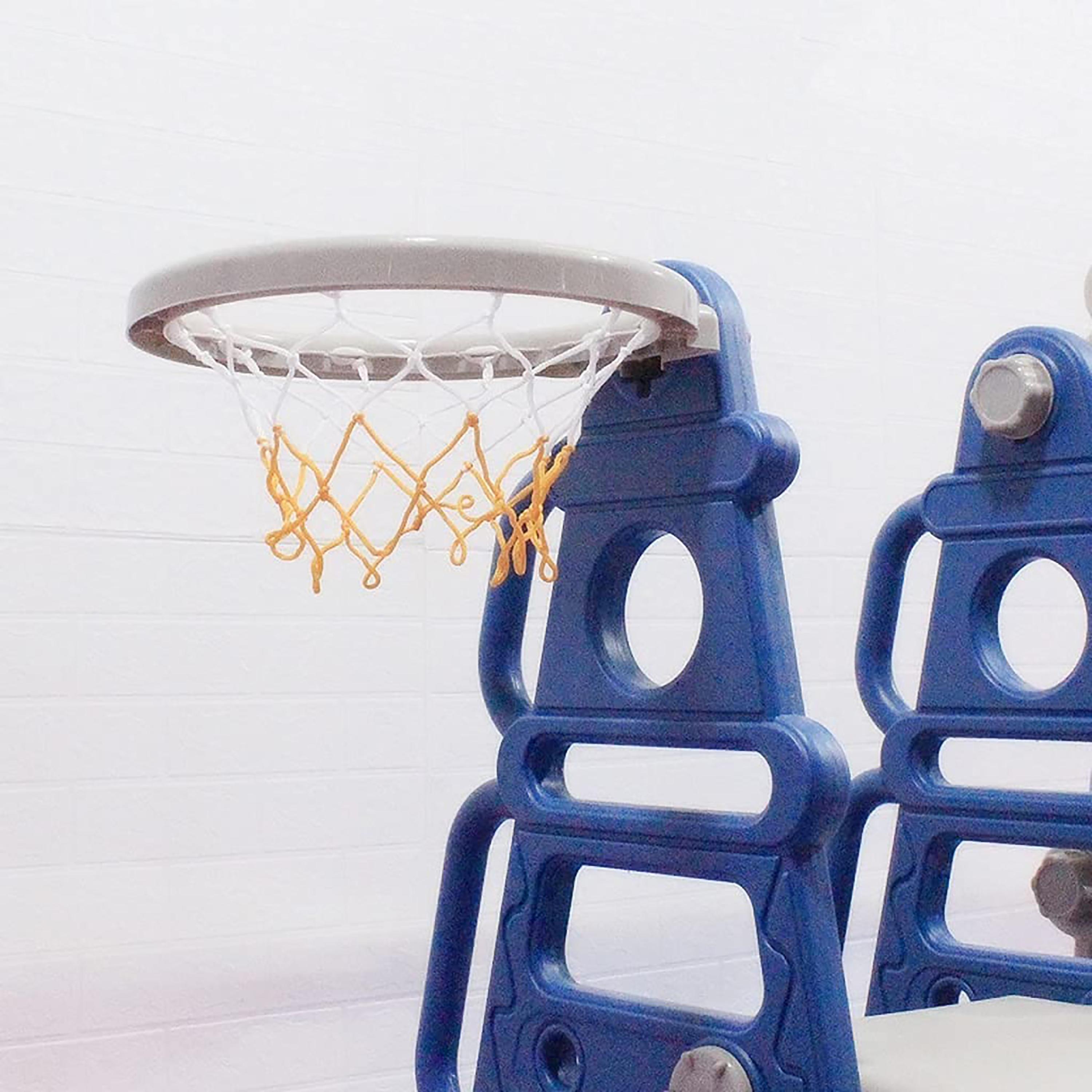 Lovely Baby Slide & Swing Set with Basketball Hoop, Blue-toys-outdoor-slidesandswings-image-4