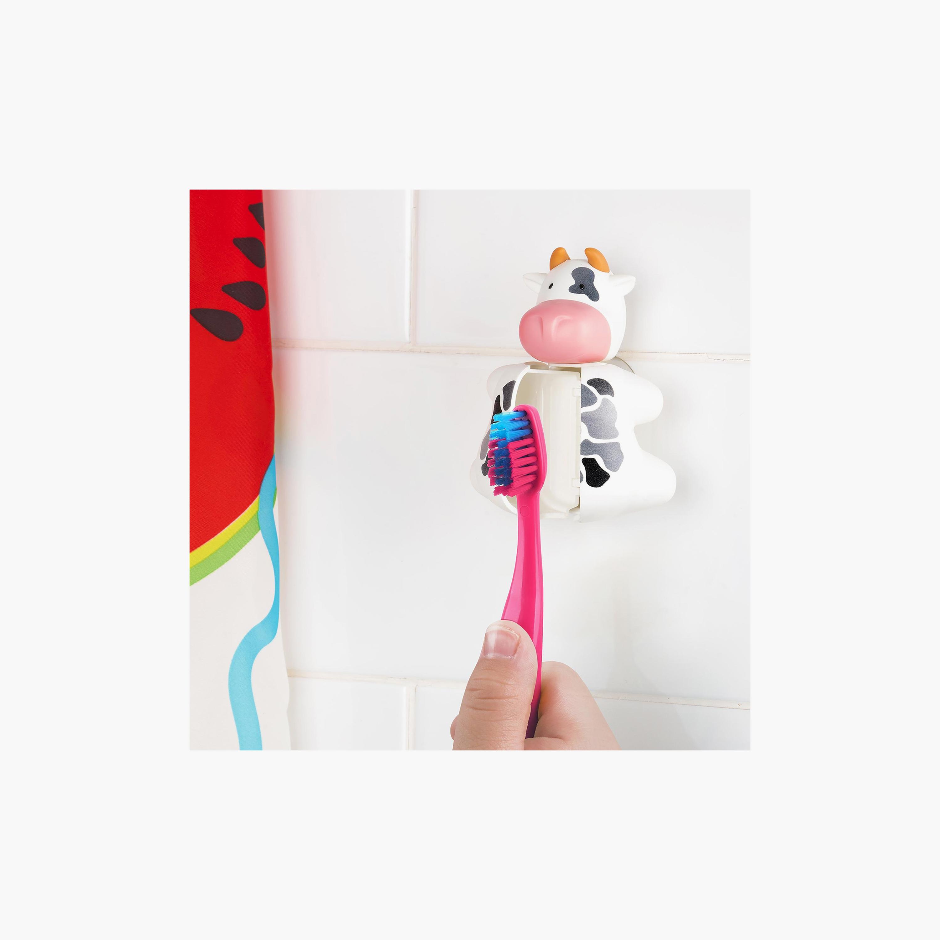 Flipper Fun Animal Toothbrush Holder with Suction Cup for Kids, Cow-baby-bathandcare-oralcare-image-6