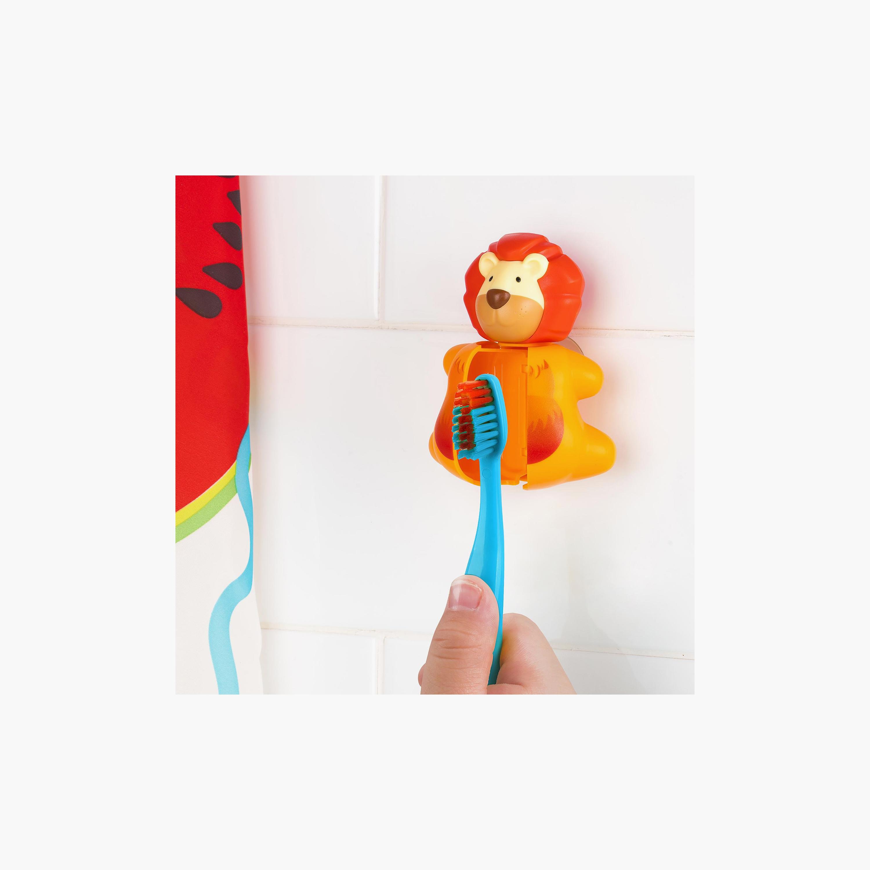 Flipper Fun Animal Toothbrush Holder with Suction Cup for Kids, Lion-baby-bathandcare-oralcare-image-6
