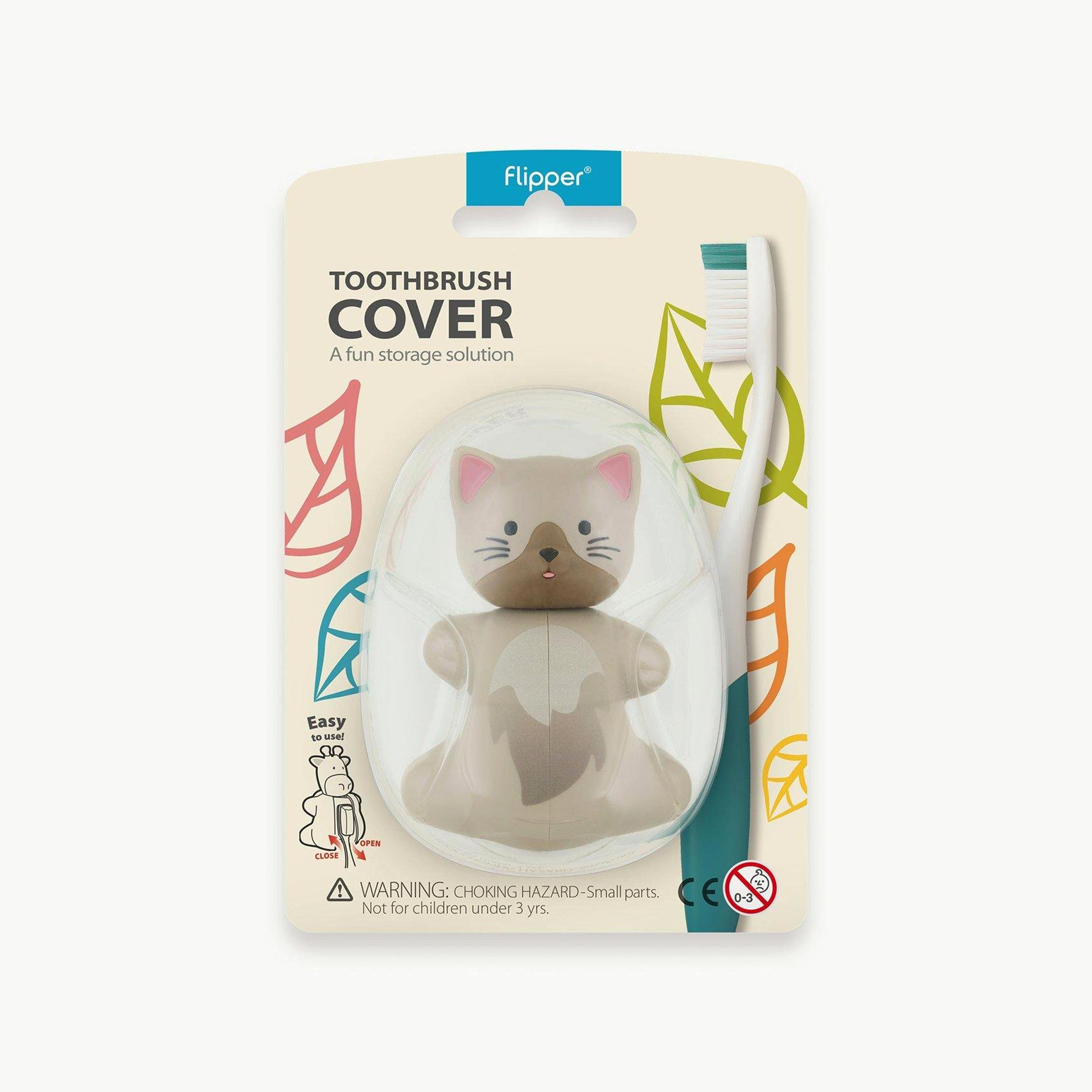 Flipper Fun Animal Toothbrush Holder with Suction Cup for Kids, Cat-baby-bathandcare-oralcare-image-3