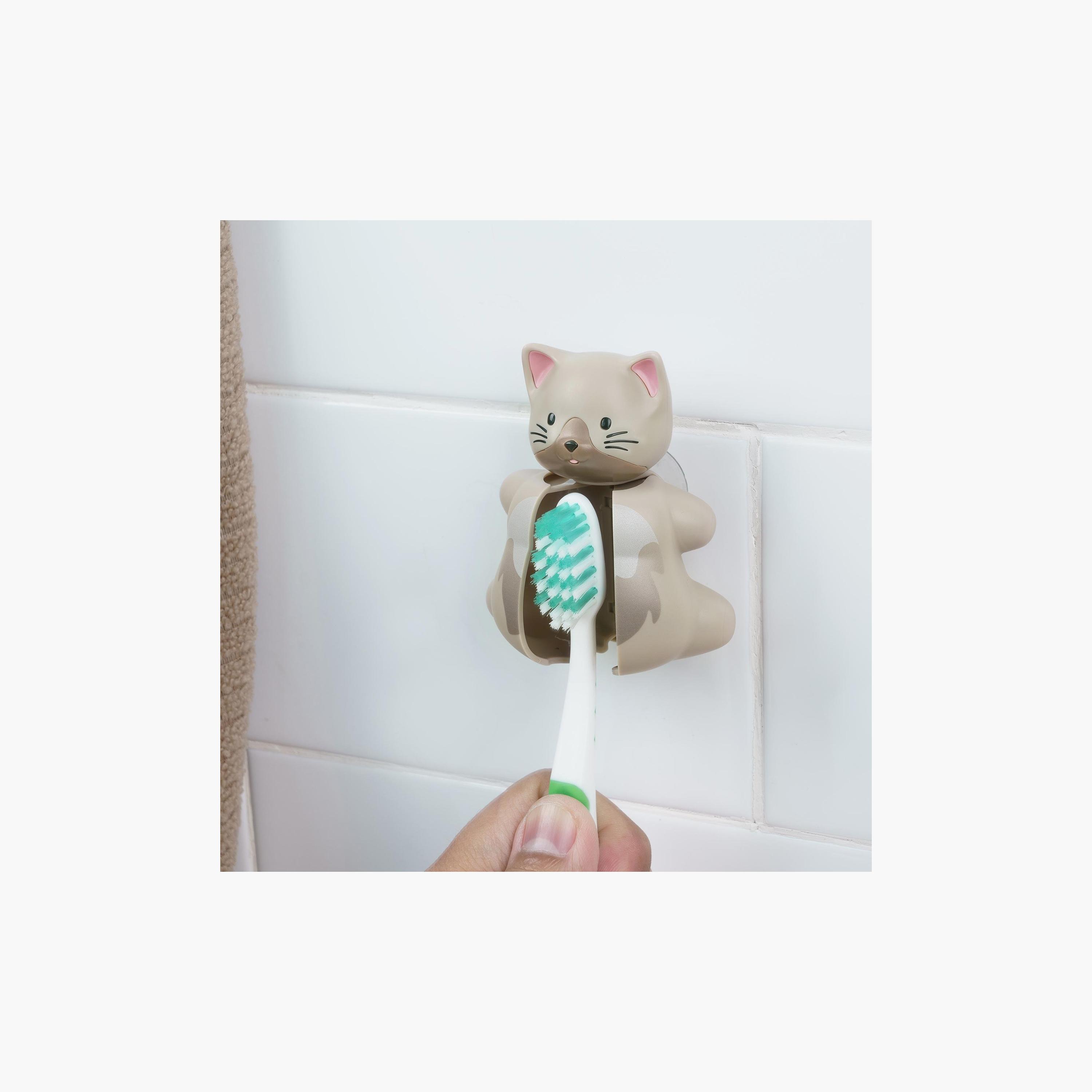 Flipper Fun Animal Toothbrush Holder with Suction Cup for Kids, Cat-baby-bathandcare-oralcare-image-5