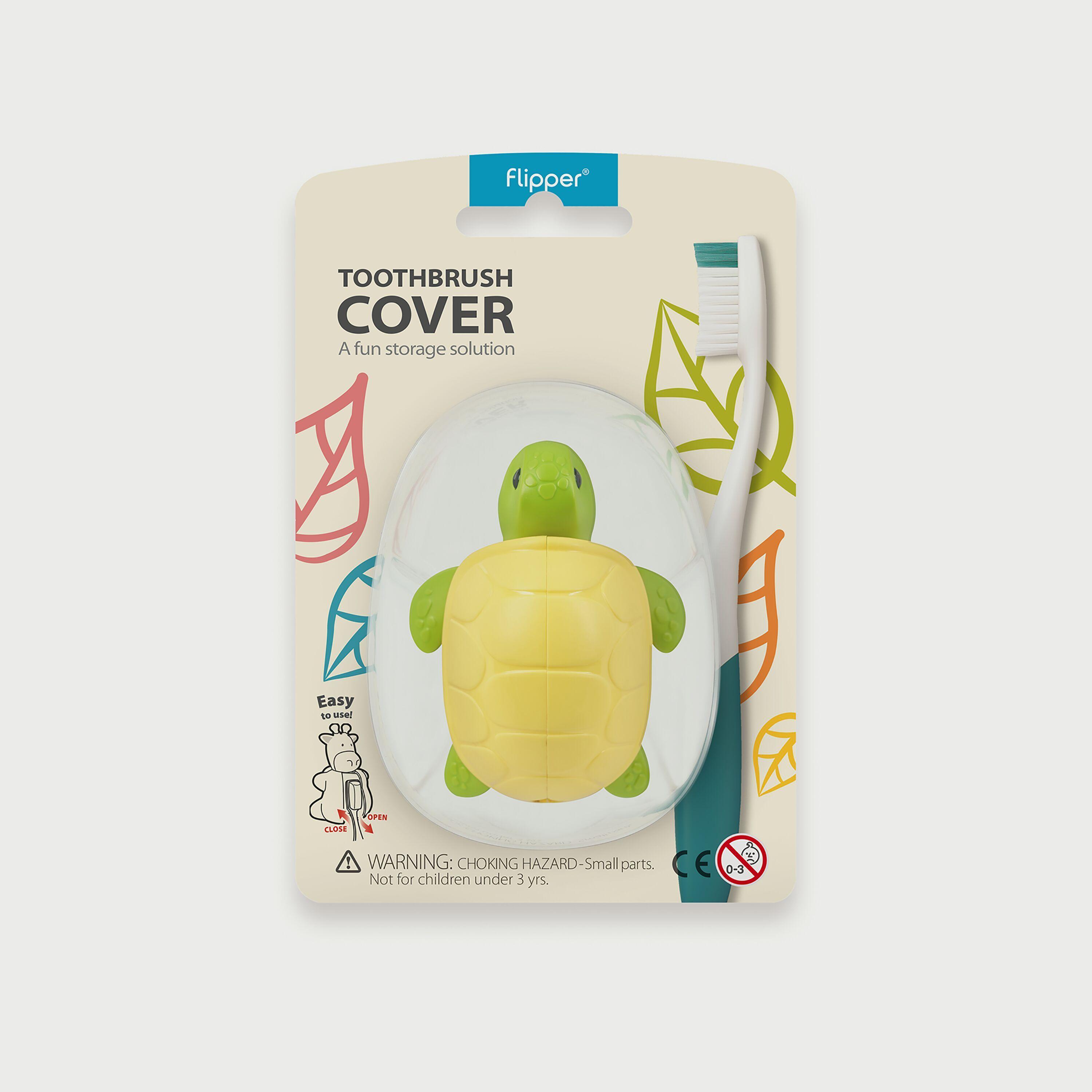 Flipper Fun Animal Toothbrush Holder with Suction Cup for Kids, Turtle-baby-bathandcare-oralcare-image-3