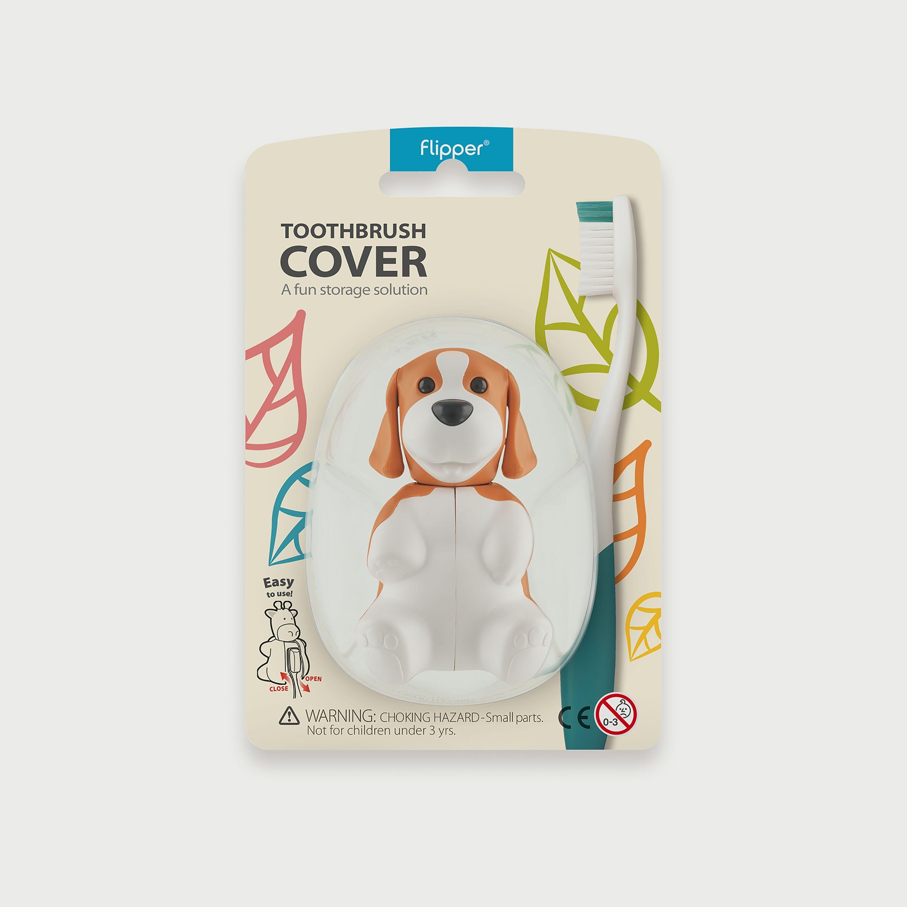 Flipper Fun Animal Toothbrush Holder with Suction Cup for Kids, Beagle-baby-bathandcare-oralcare-image-3