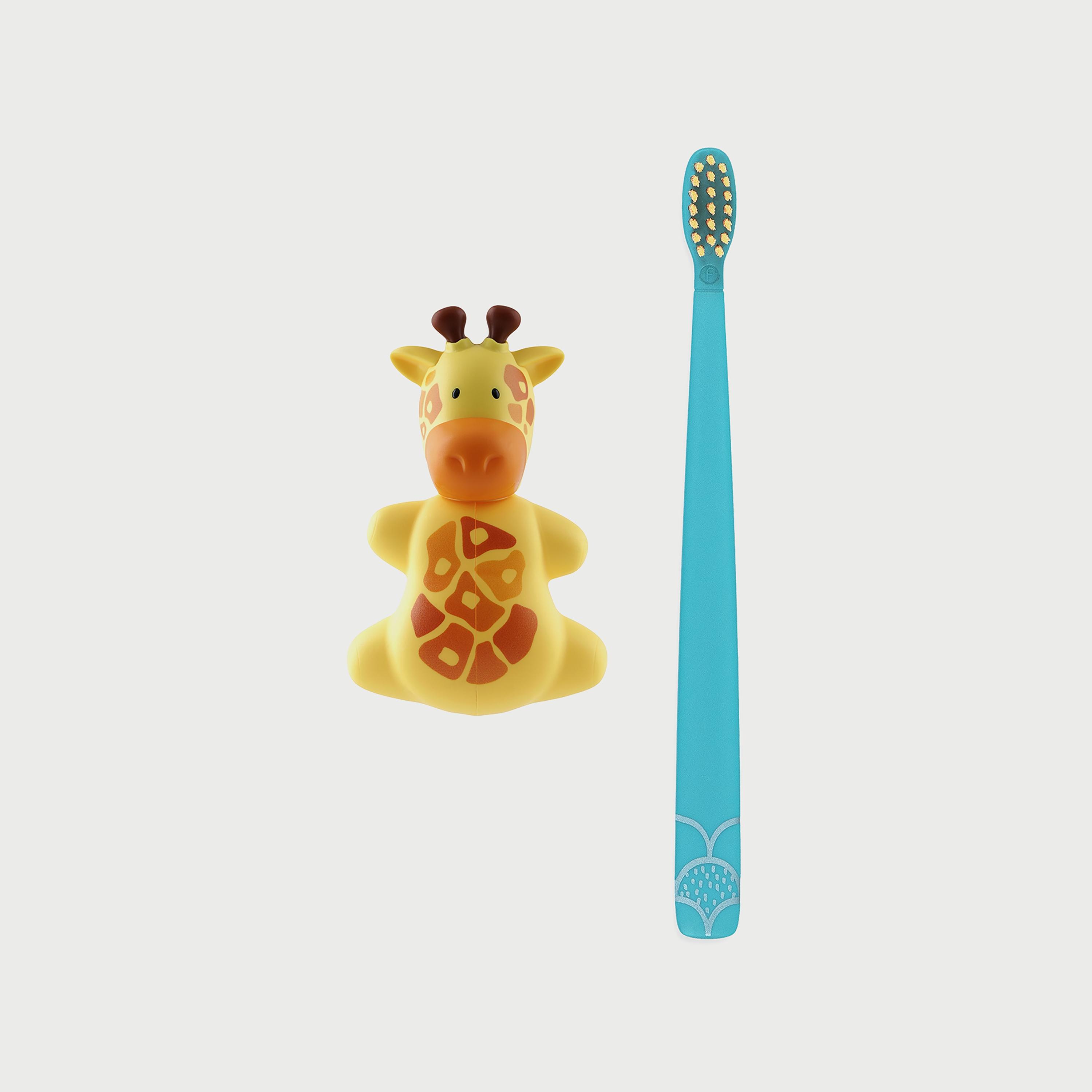 فرشاة أسنان مع حامل بتصميم حيوانات للأطفال من فليبر، زرافة-baby-bathandcare-oralcare-image-2