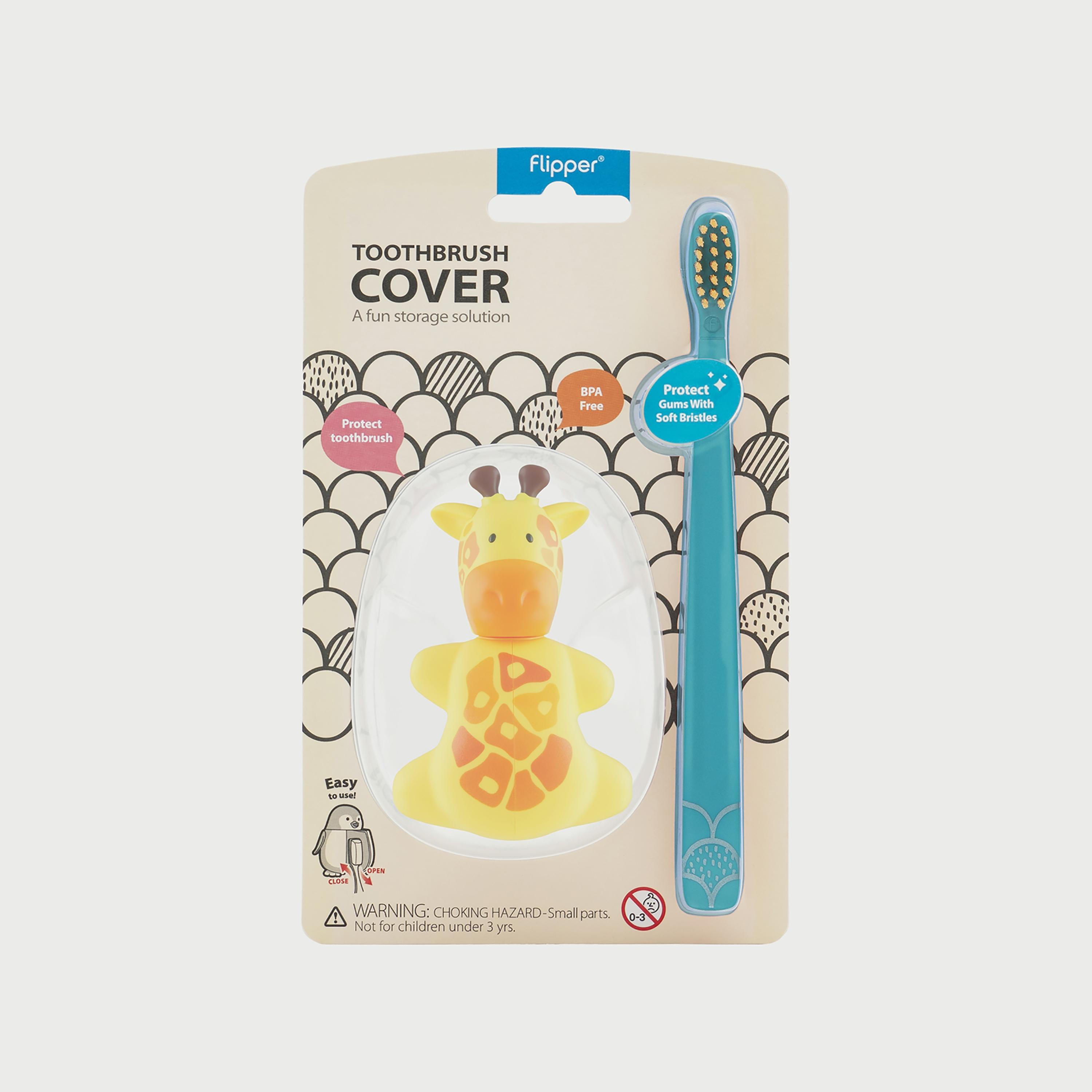 فرشاة أسنان مع حامل بتصميم حيوانات للأطفال من فليبر، زرافة-baby-bathandcare-oralcare-image-3