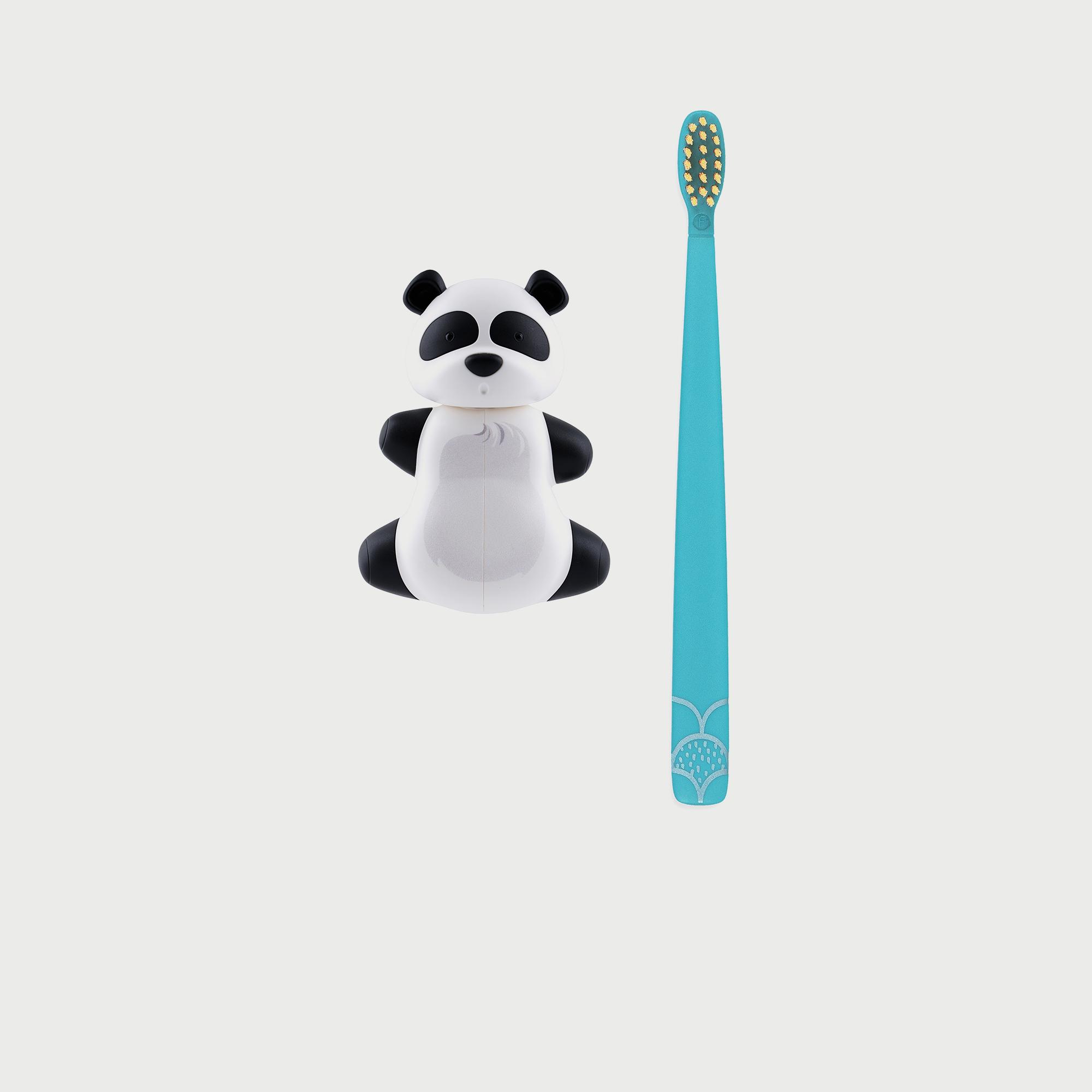 Flipper Fun Animal Toothbrush with Toothbrush Holder for Kids, Panda-baby-bathandcare-oralcare-image-2