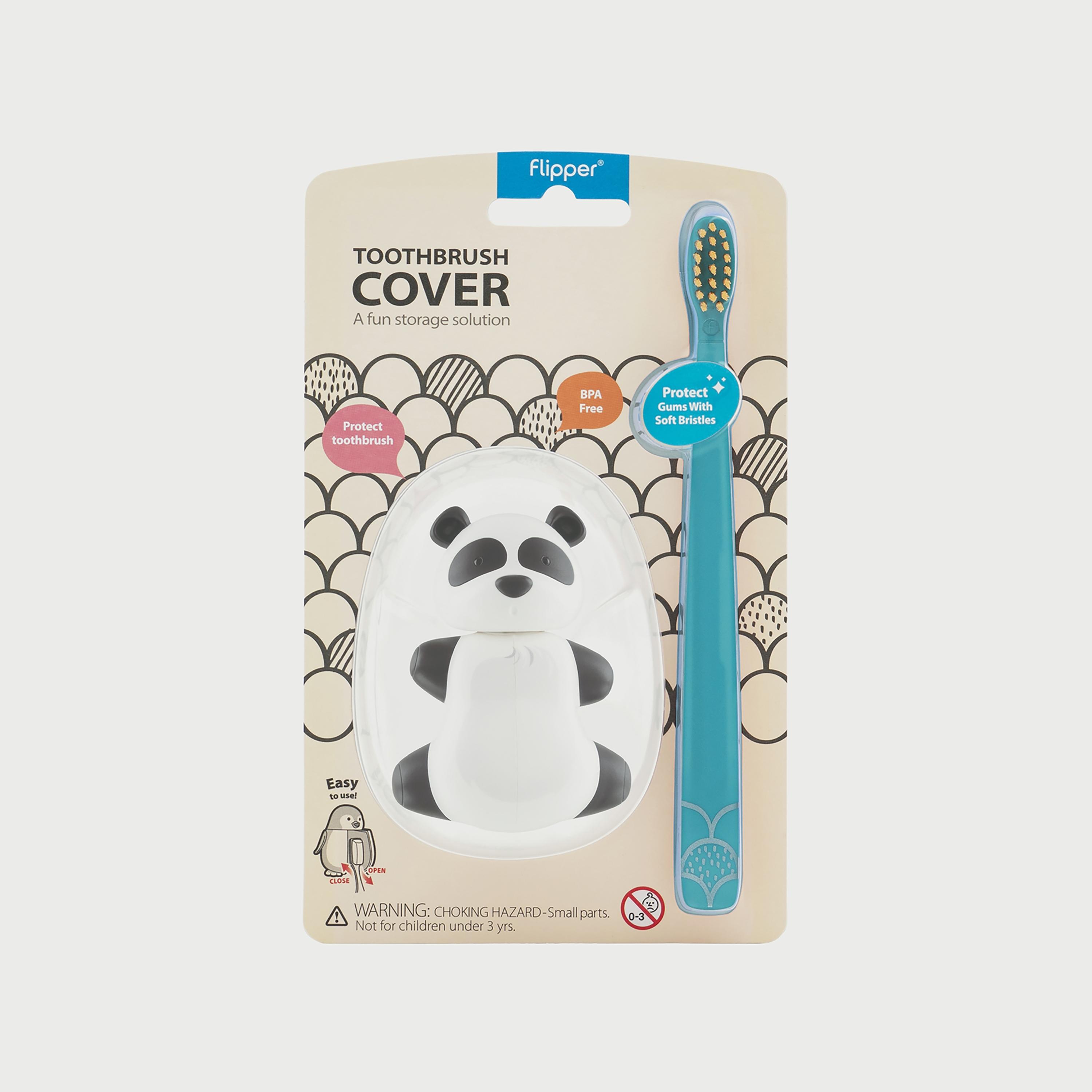 Flipper Fun Animal Toothbrush with Toothbrush Holder for Kids, Panda-baby-bathandcare-oralcare-image-3