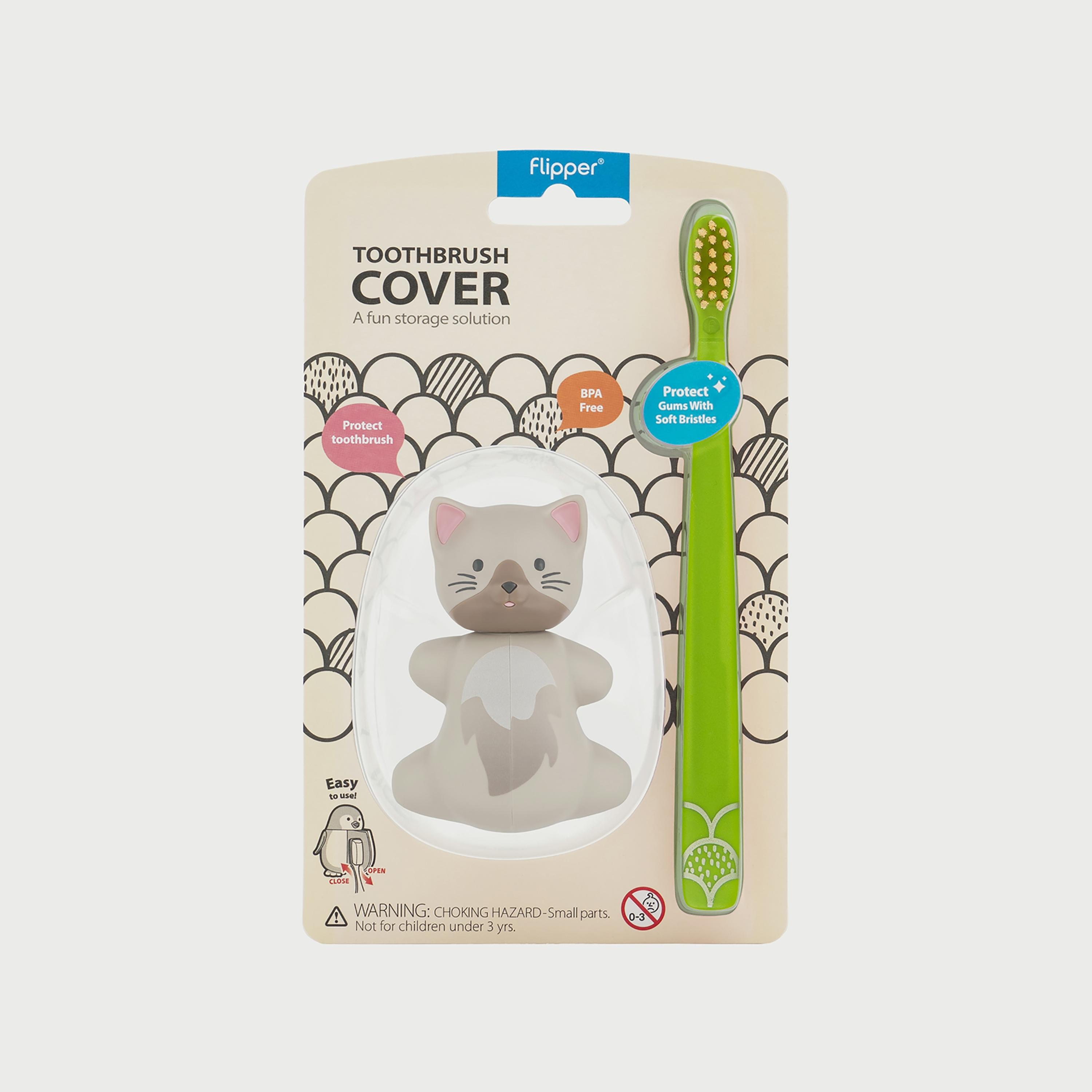 Flipper Fun Animal Toothbrush with Toothbrush Holder for Kids, Cat-baby-bathandcare-oralcare-image-3
