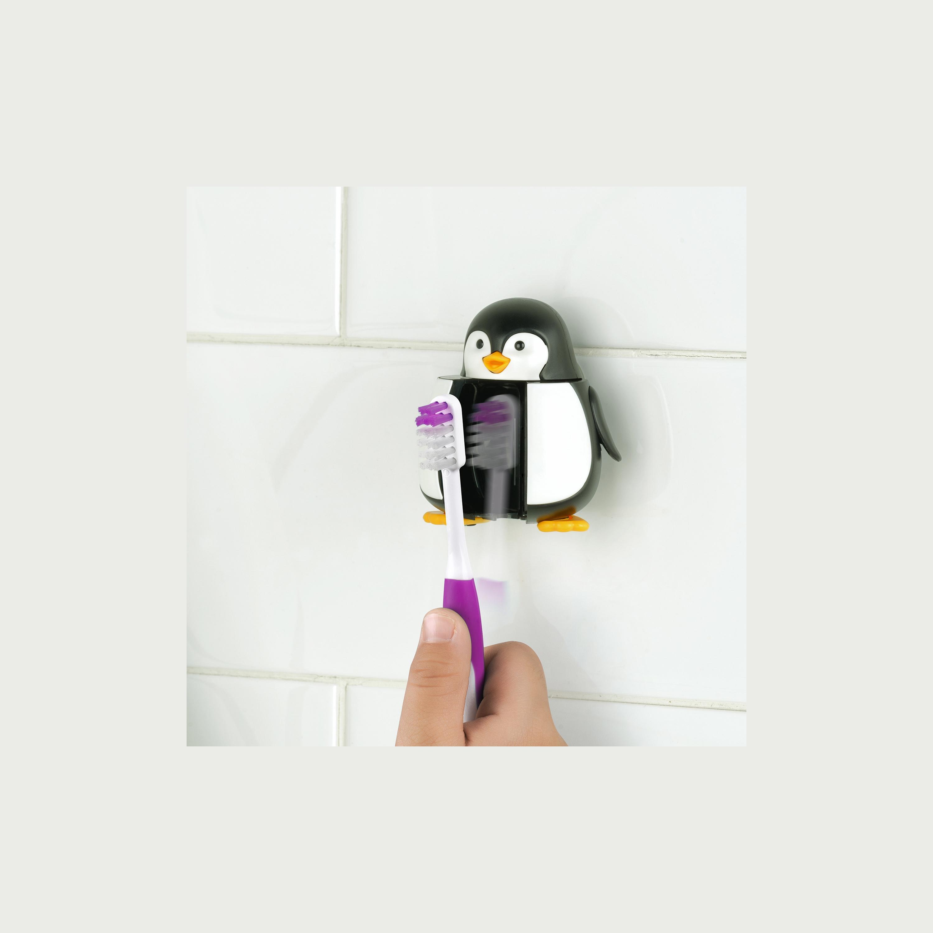 Flipper Fun Animal Toothbrush with Toothbrush Holder for Kids, Penguin-baby-bathandcare-oralcare-image-6