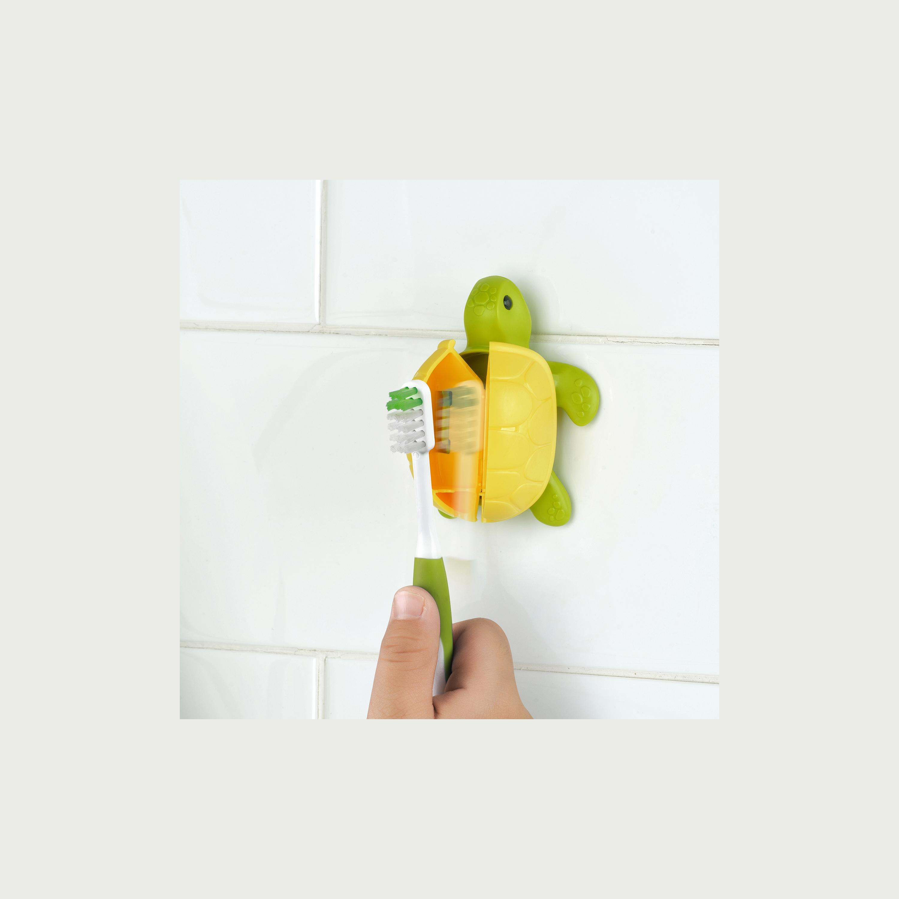 Flipper Fun Animal Toothbrush with Toothbrush Holder for Kids, Turtle-baby-bathandcare-oralcare-image-6