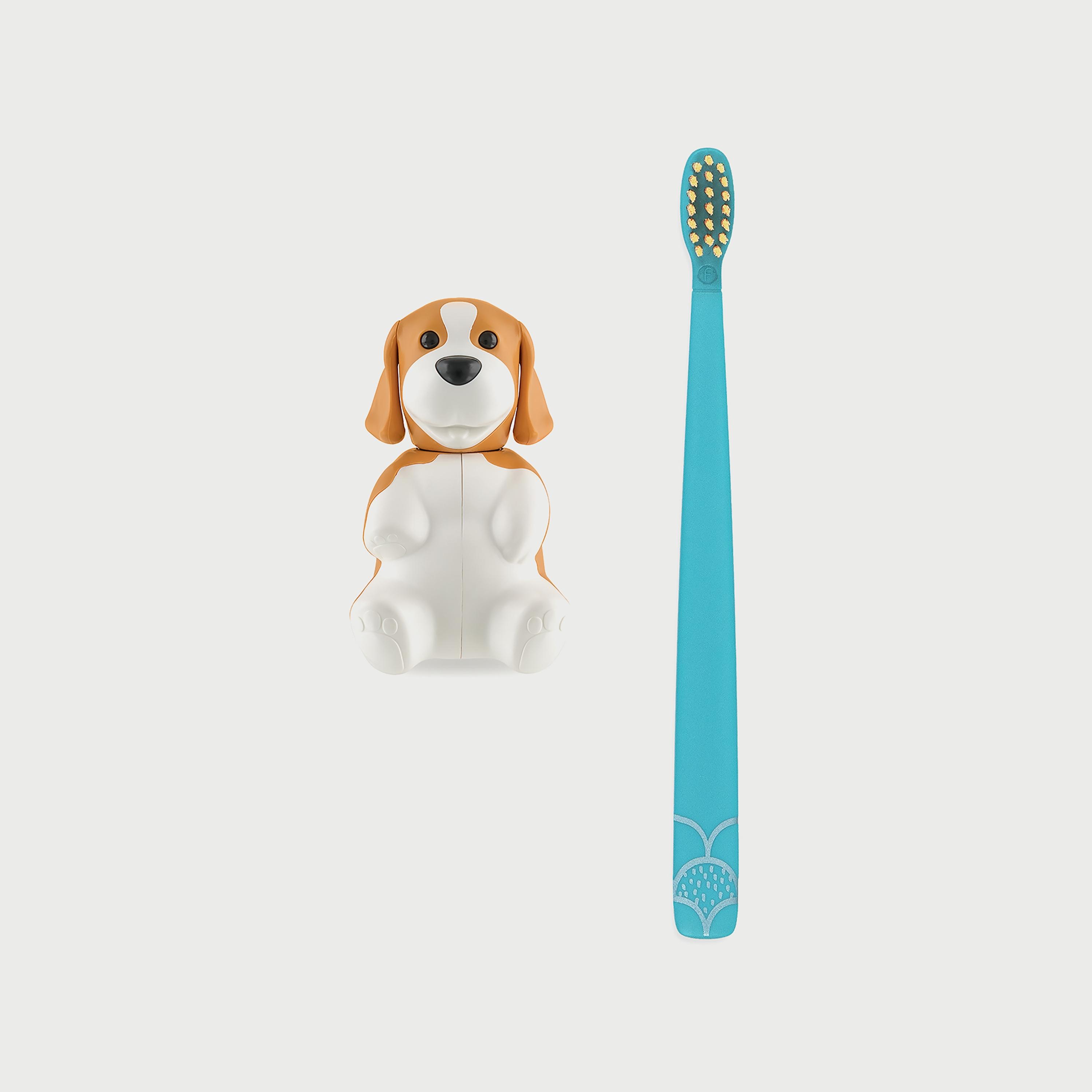 Flipper Fun Animal Toothbrush with Toothbrush Holder for Kids, Beagle-baby-bathandcare-oralcare-image-2