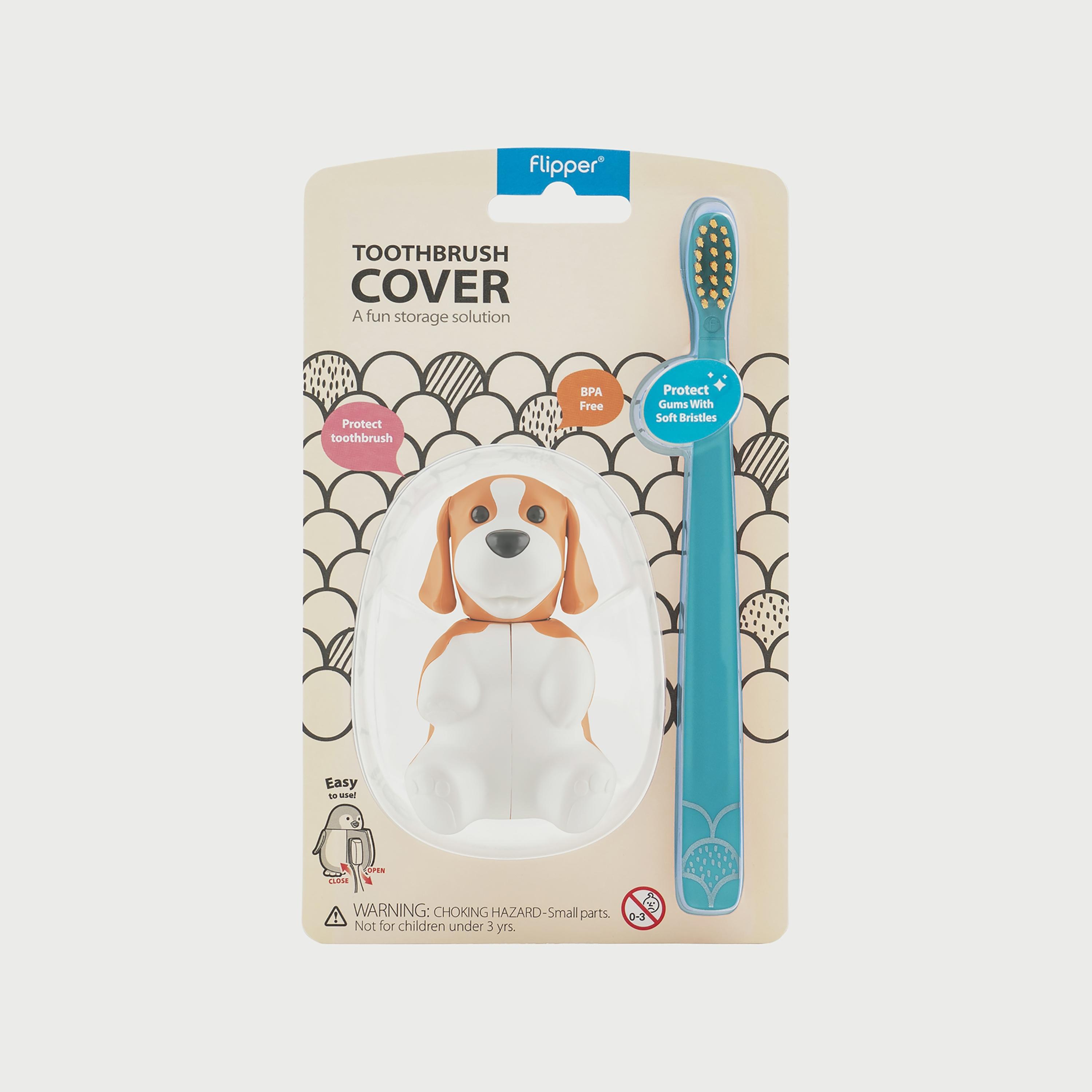 Flipper Fun Animal Toothbrush with Toothbrush Holder for Kids, Beagle-baby-bathandcare-oralcare-image-3