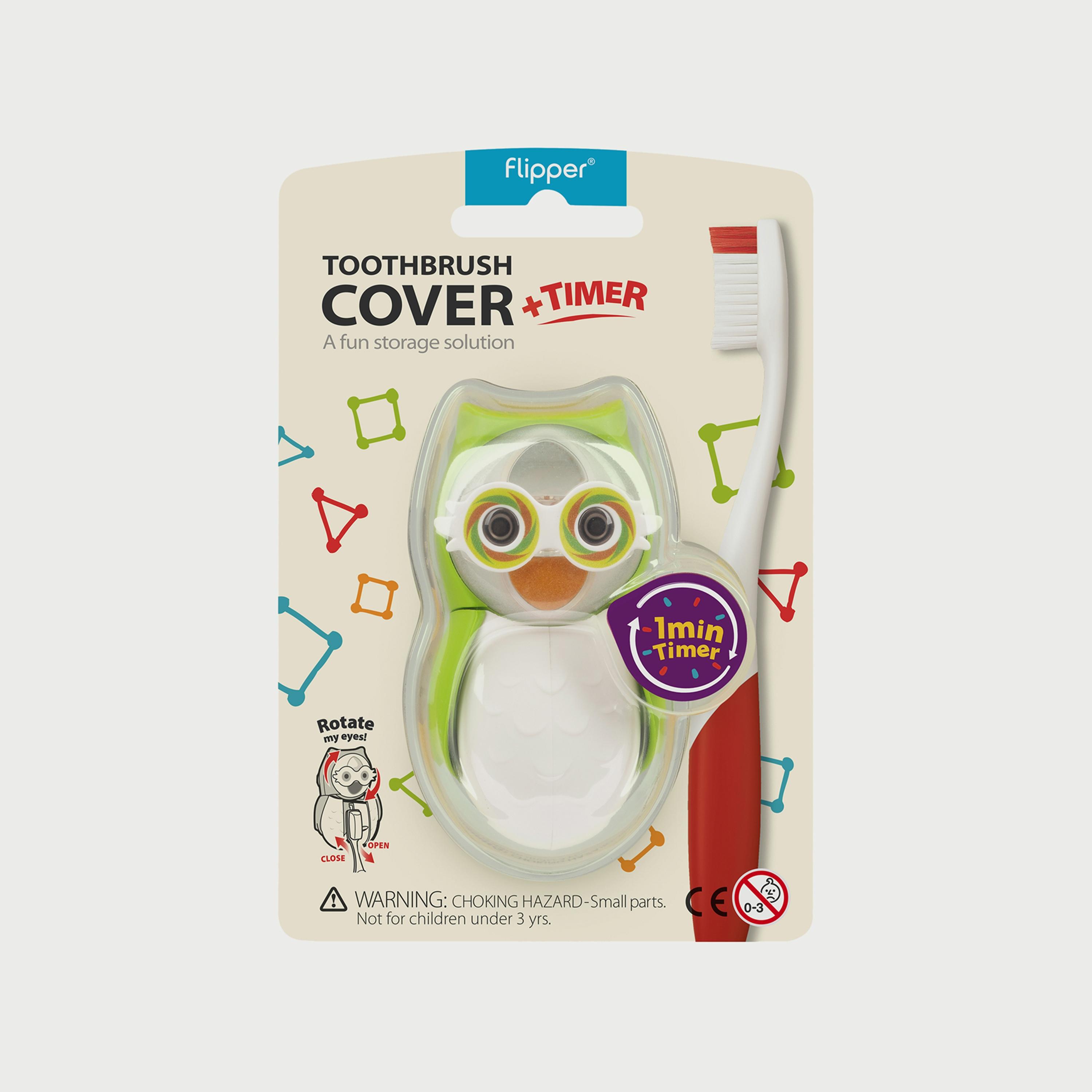 Flipper Owl Toothbrush Holder with Timer for Kids, Owl-baby-bathandcare-oralcare-image-3