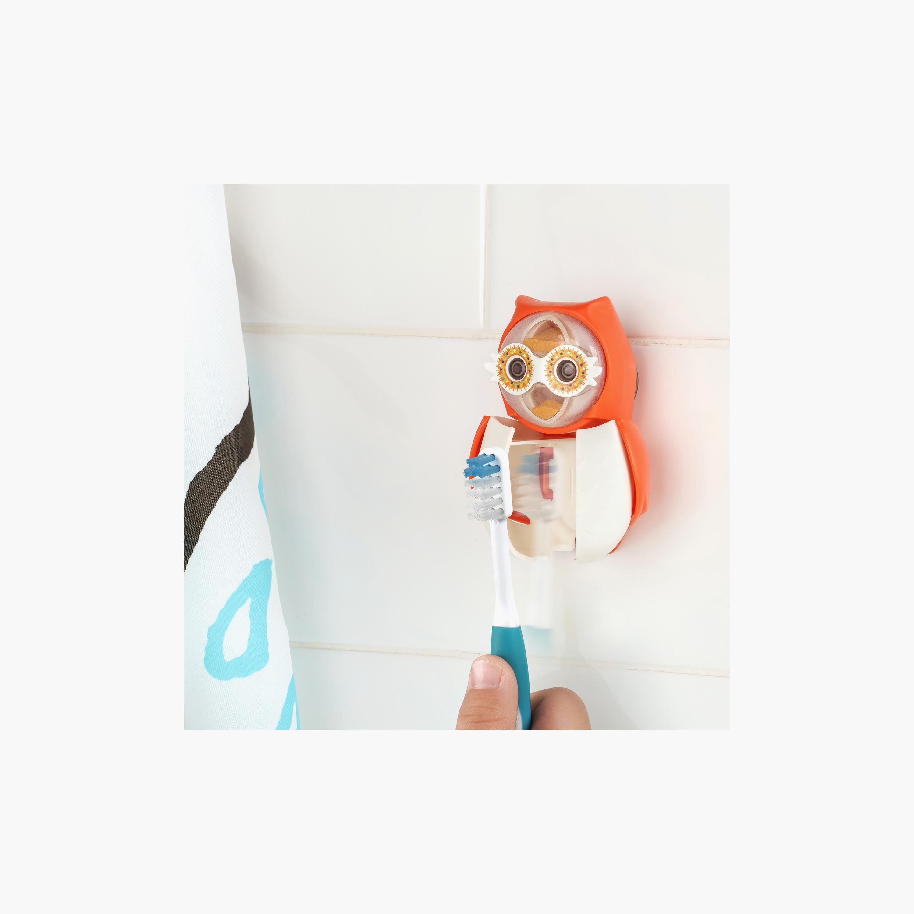 Flipper Owl Toothbrush Holder with Timer for Kids, Owl-baby-bathandcare-oralcare-image-5