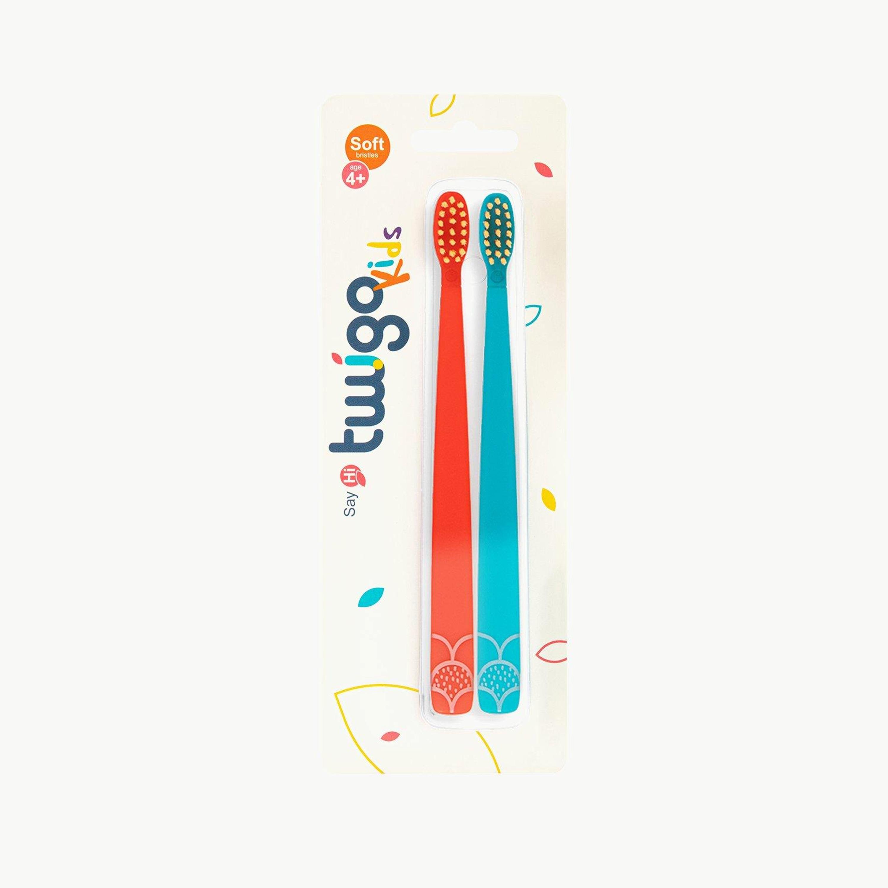 Flipper 2-Piece Twigo Toothbrush for Kids, Orange & Blue-baby-bathandcare-oralcare-image-2