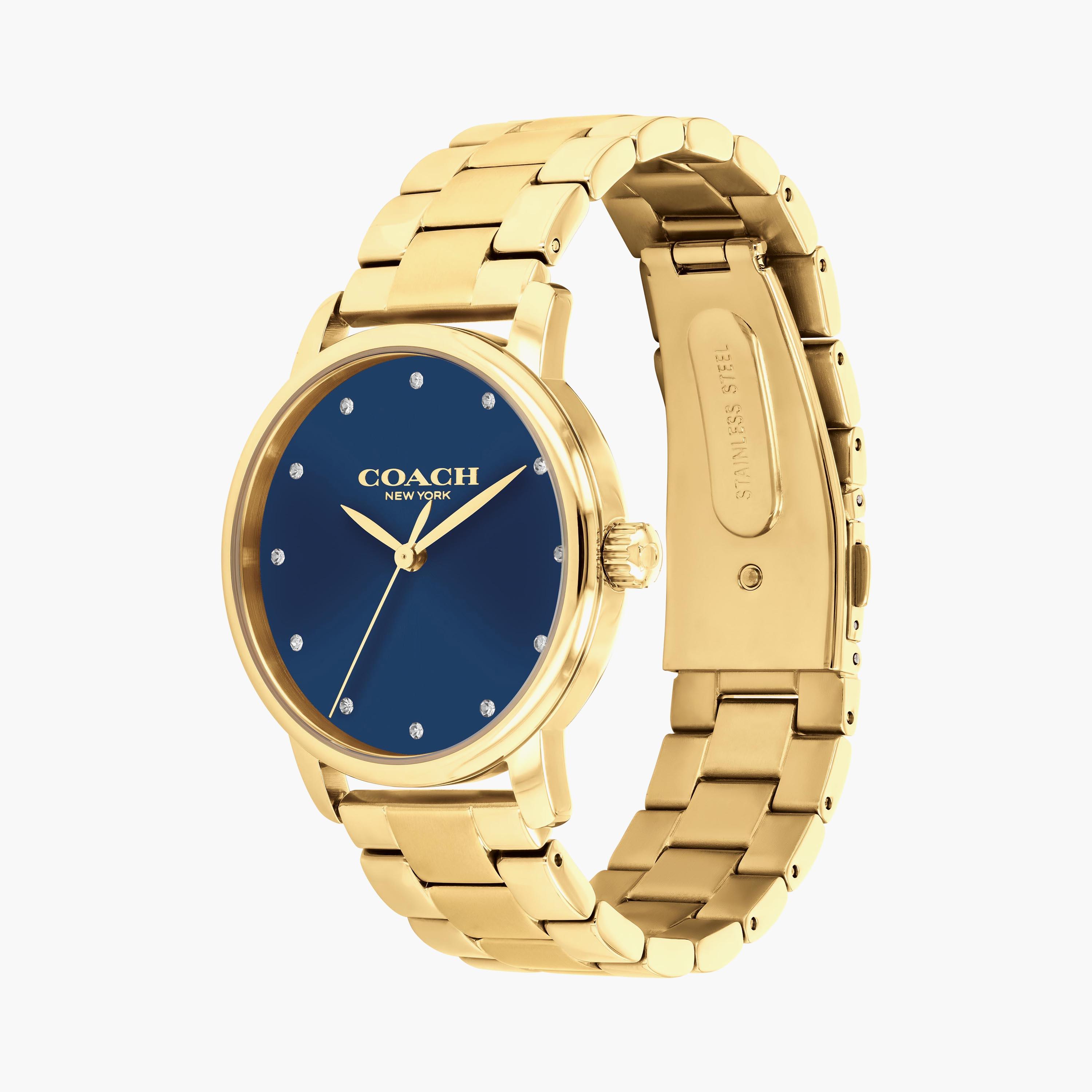 ساعة كوتش ذو انالوج للنساء بسوار ذهبي مع ستانلس ستيل | 14503970-women-watchesandjewellery-watches-image-2