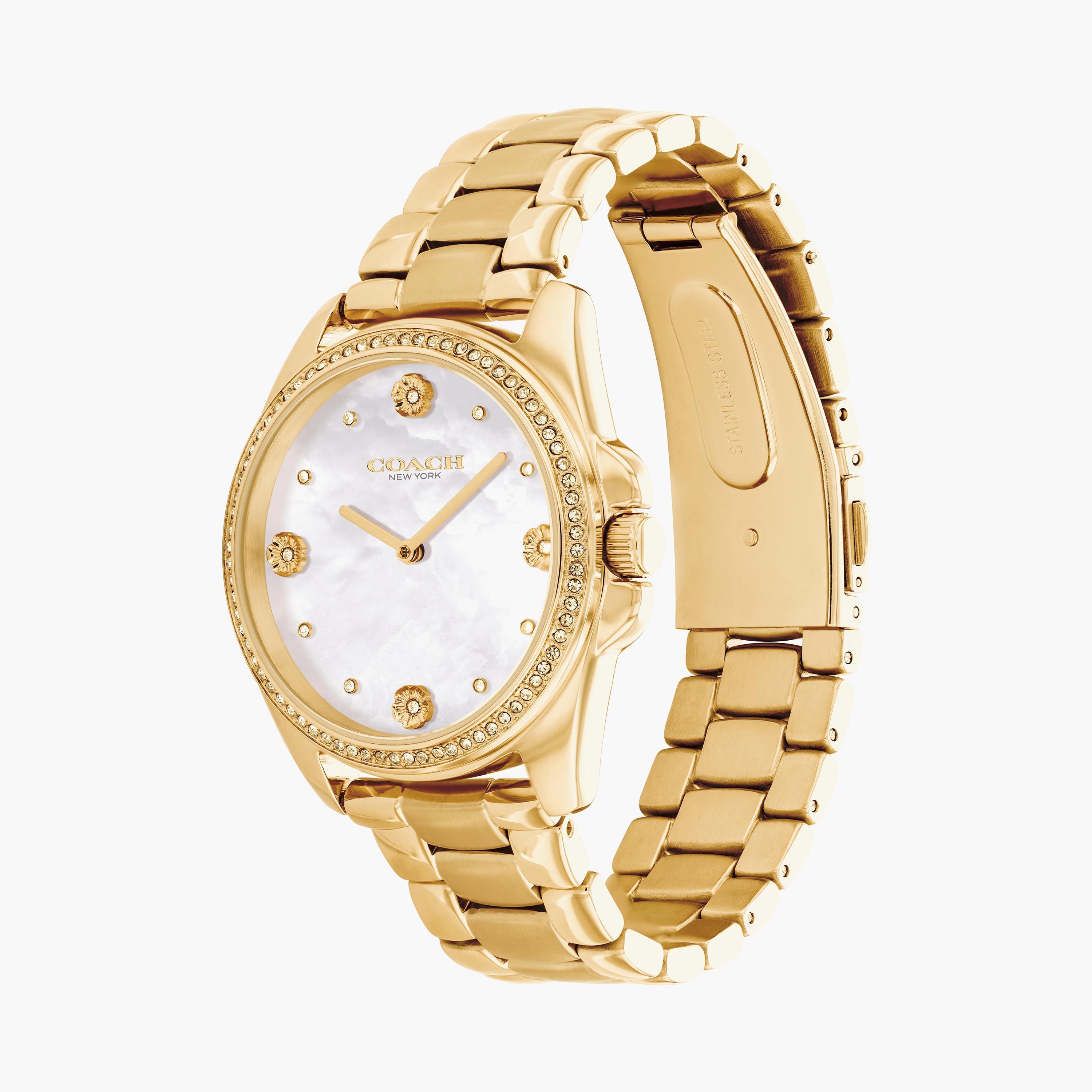 ساعة كوتش ذو انالوج للنساء بسوار ذهبي مع ستانلس ستيل | 14504109-women-watchesandjewellery-watches-image-2