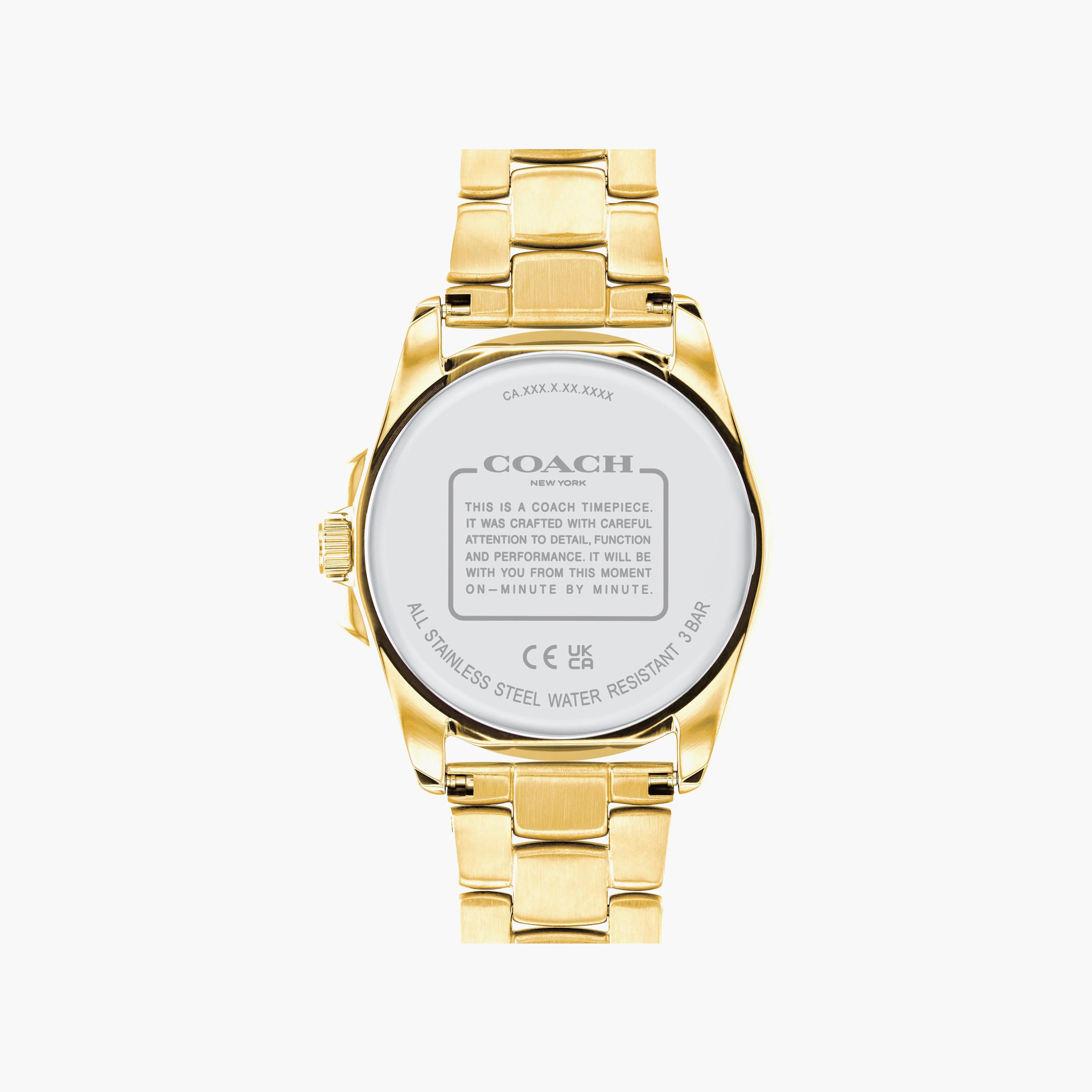 ساعة كوتش ذو انالوج للنساء بسوار ذهبي مع ستانلس ستيل | 14504109-women-watchesandjewellery-watches-image-3