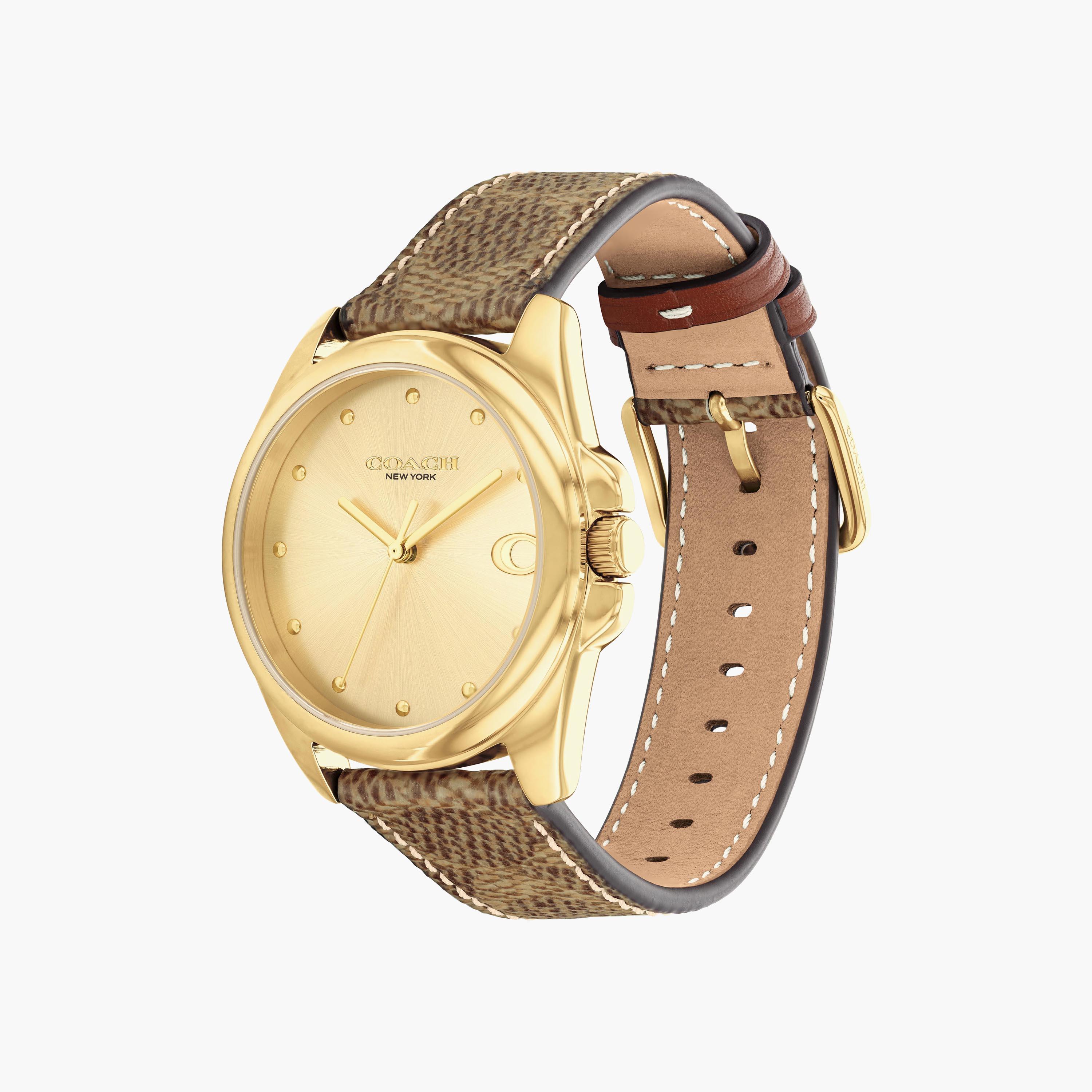 Women's coach store watch leather band