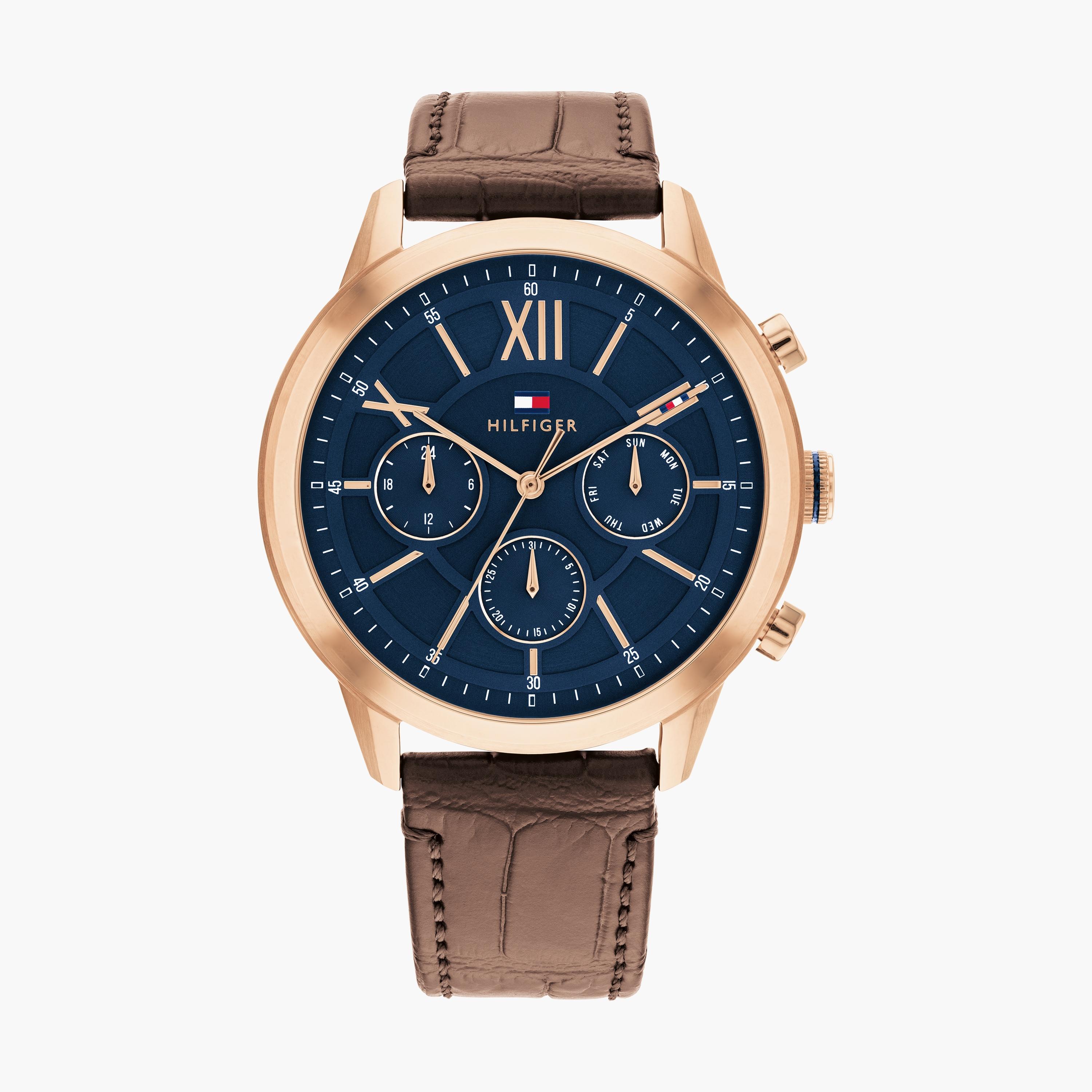 Buy Men s Tommy Hilfiger Men s Brown Chronograph Leather Strap