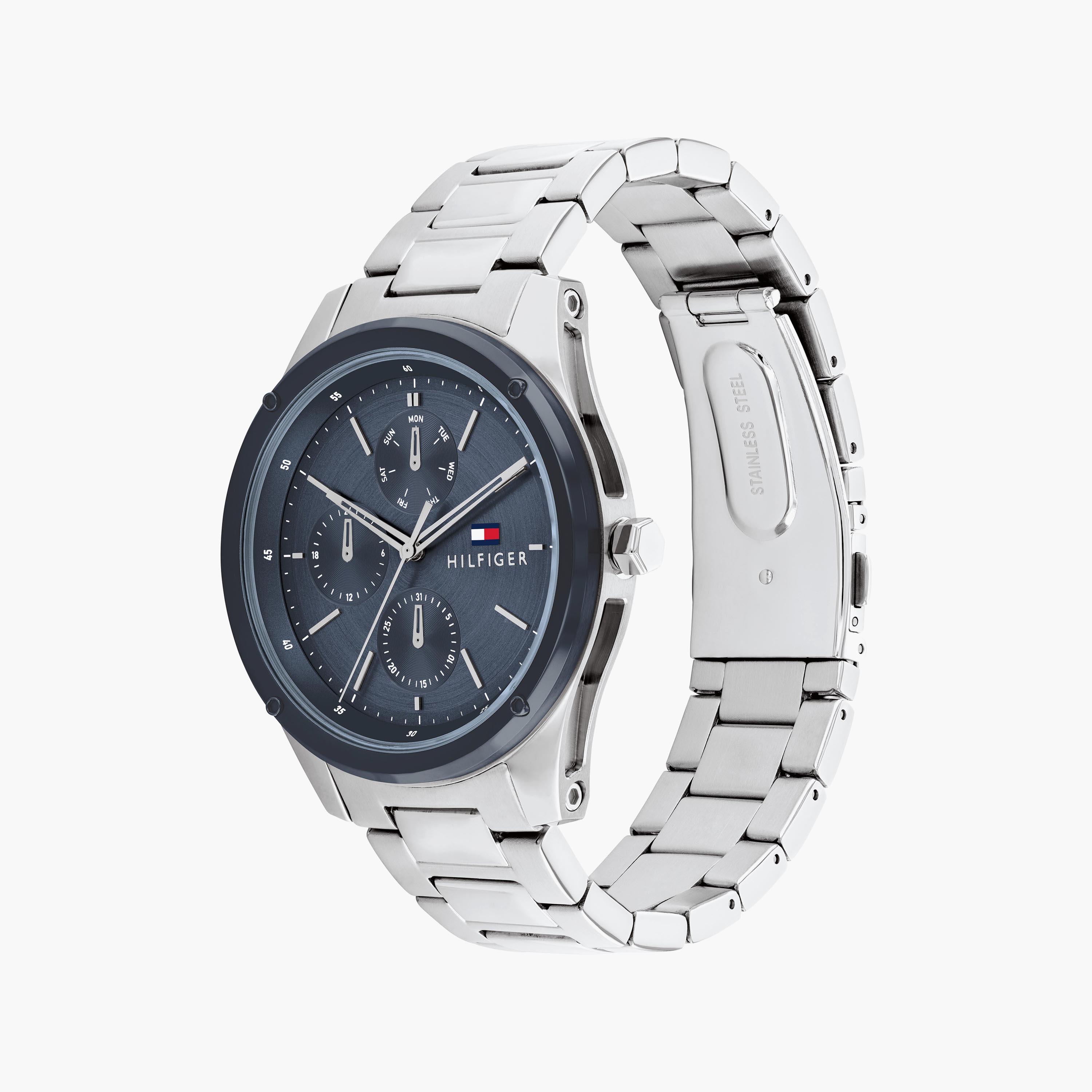 ساعة انالوج فضية بسوار ستانلس ستيل من تومي هيلفيغر للرجال | 1710532-men-watchesandjewellery-watches-image-2
