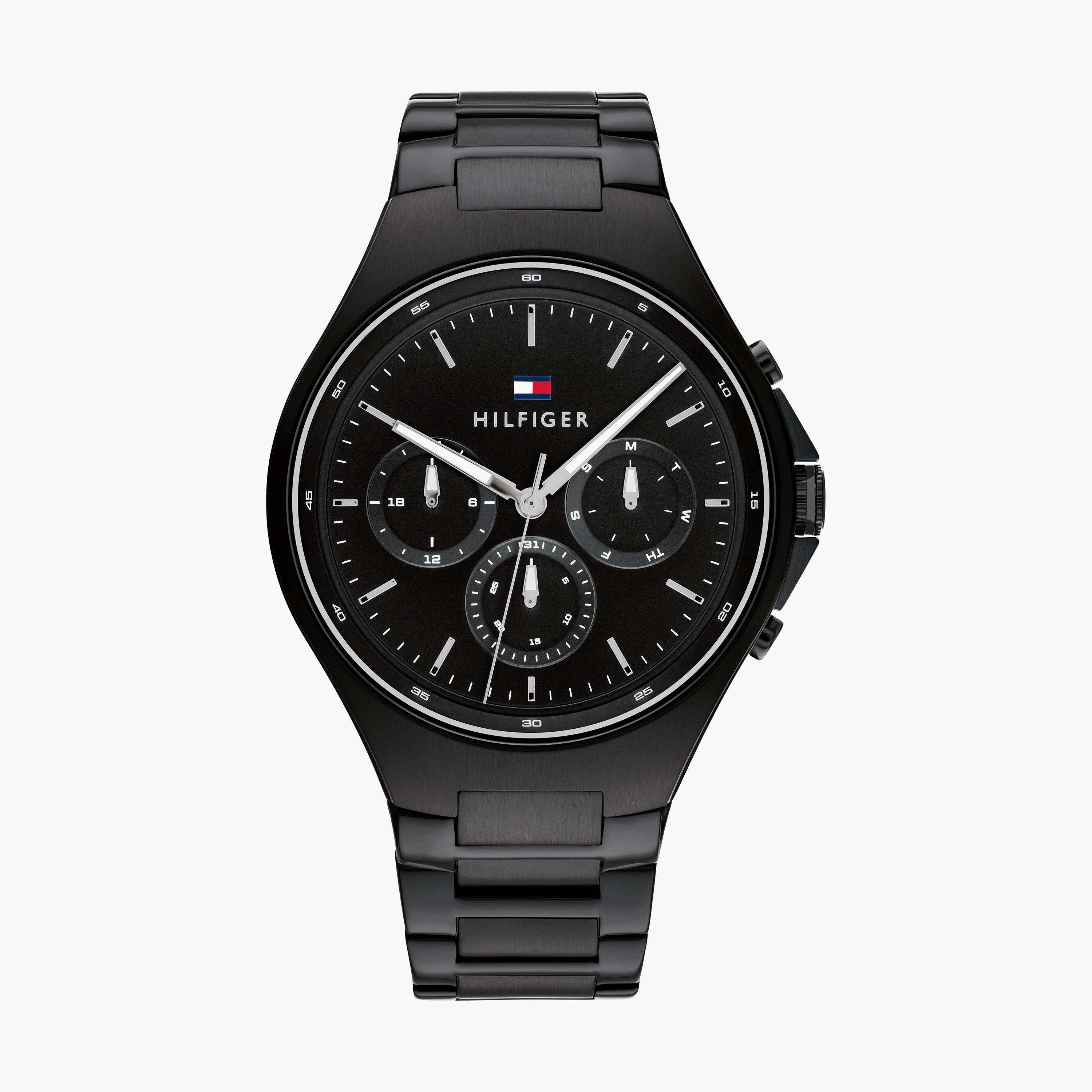 Tommy hilfiger black metal on sale watches