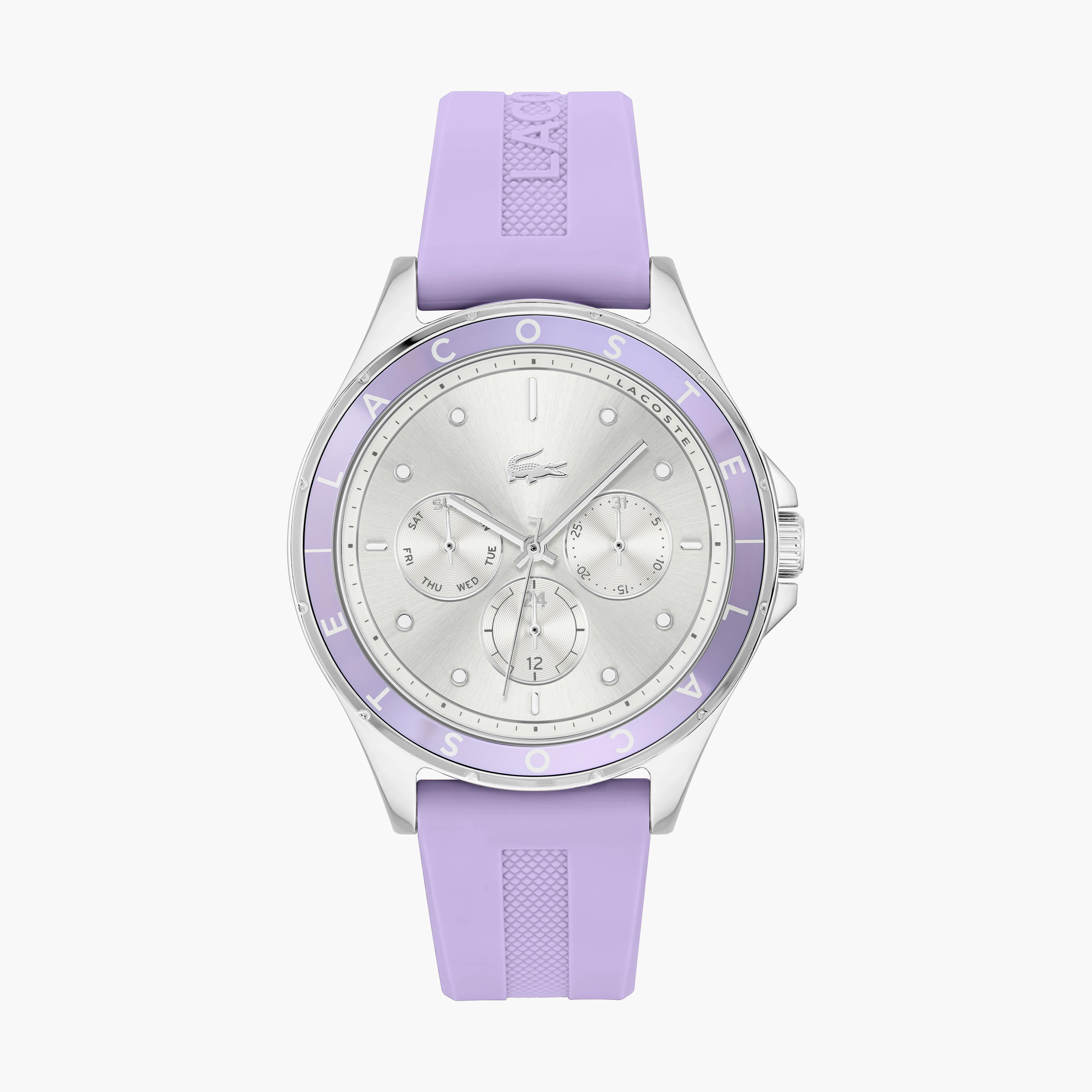 ساعة لاكوست ذو انالوج بسوار سيليكون بلون أرجواني للنساء | 2001300-women-watchesandjewellery-watches-image-1