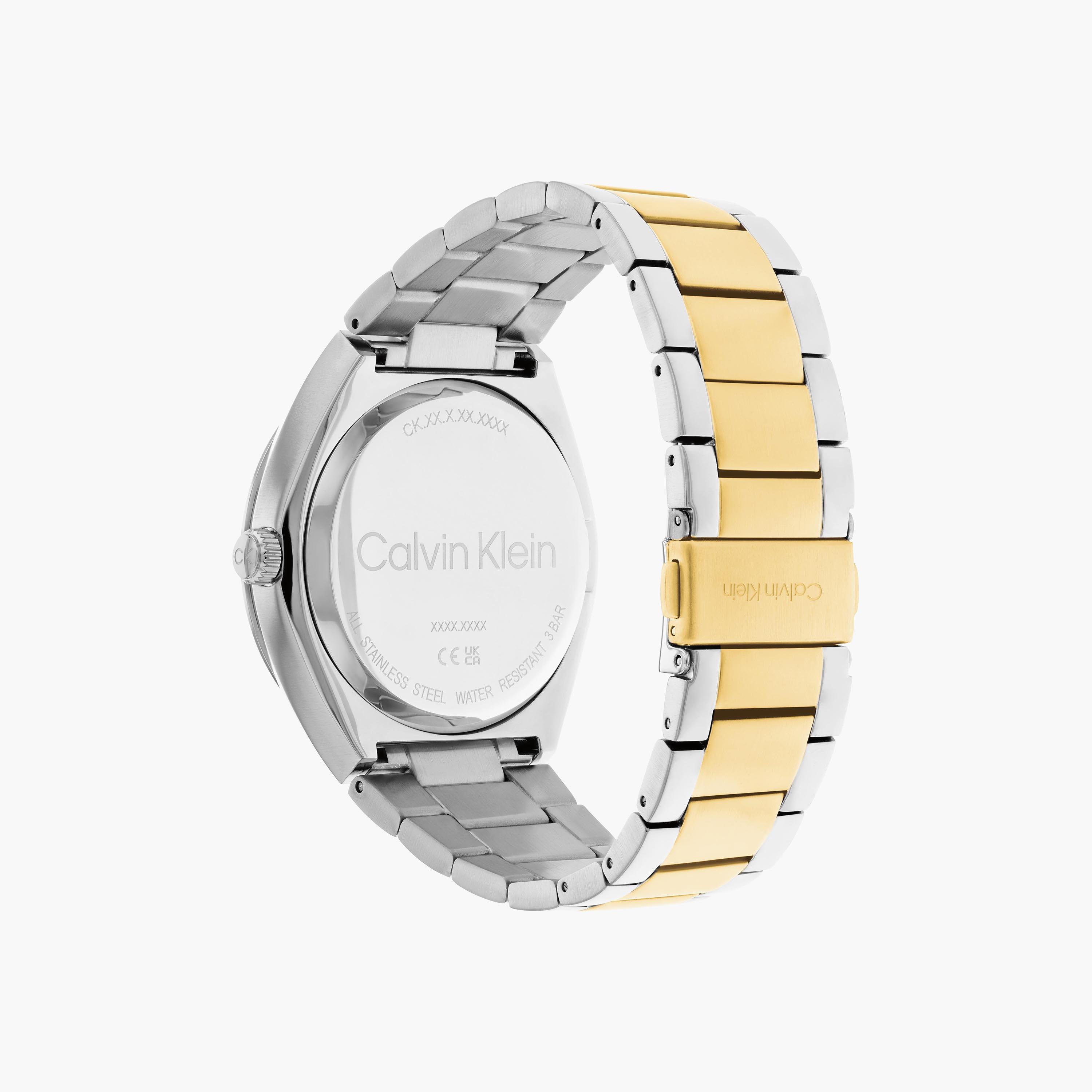 ساعة أنالوج كالفن كلاين فضية وذهبية بسوار ستانلس ستيل للرجال | 25200198-men-watchesandjewellery-watches-image-3