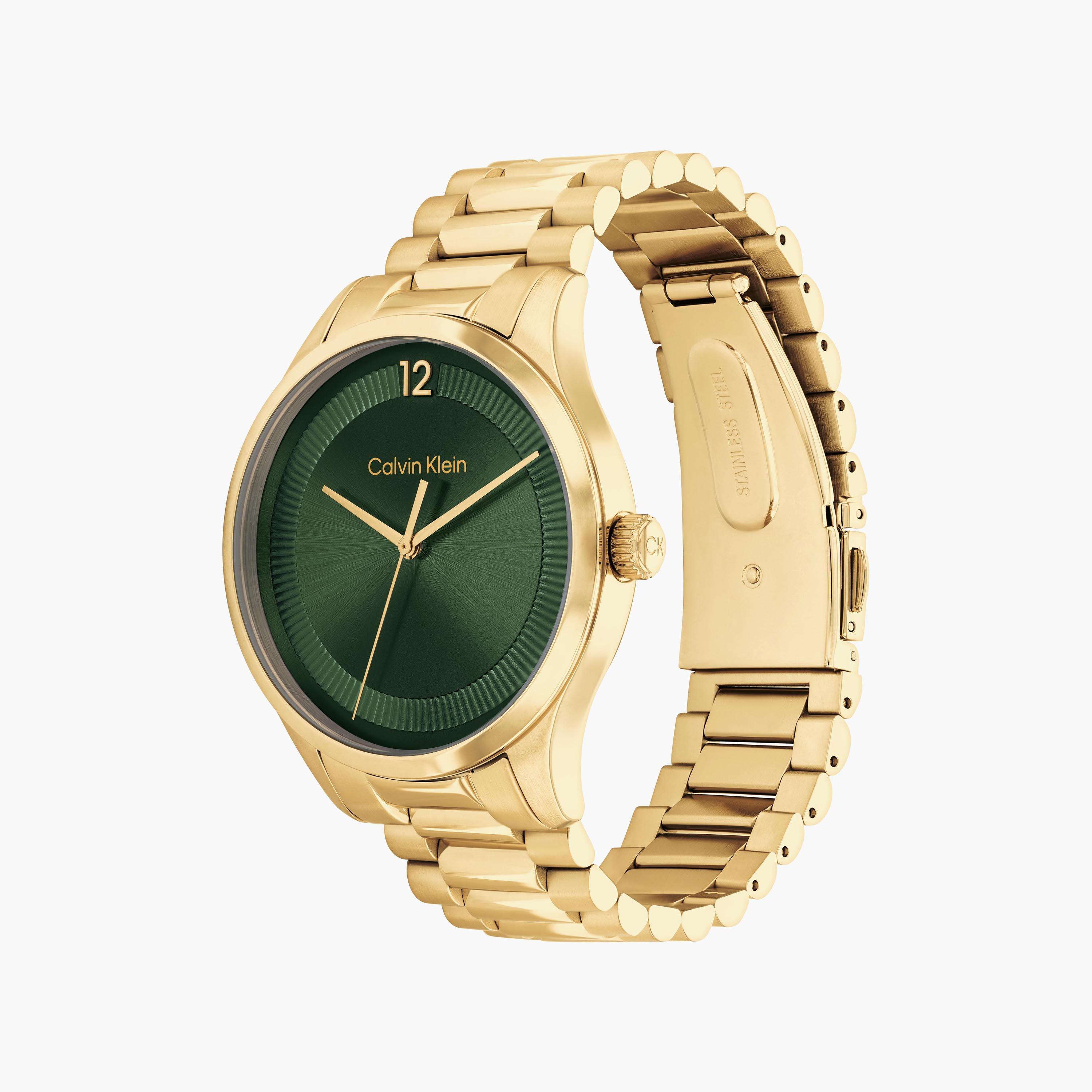 ساعة كالفن كلاين ذو انالوج للجنسين بسوار ذهبي مع ستانلس ستيل | 25200229-men-watchesandjewellery-watches-image-2