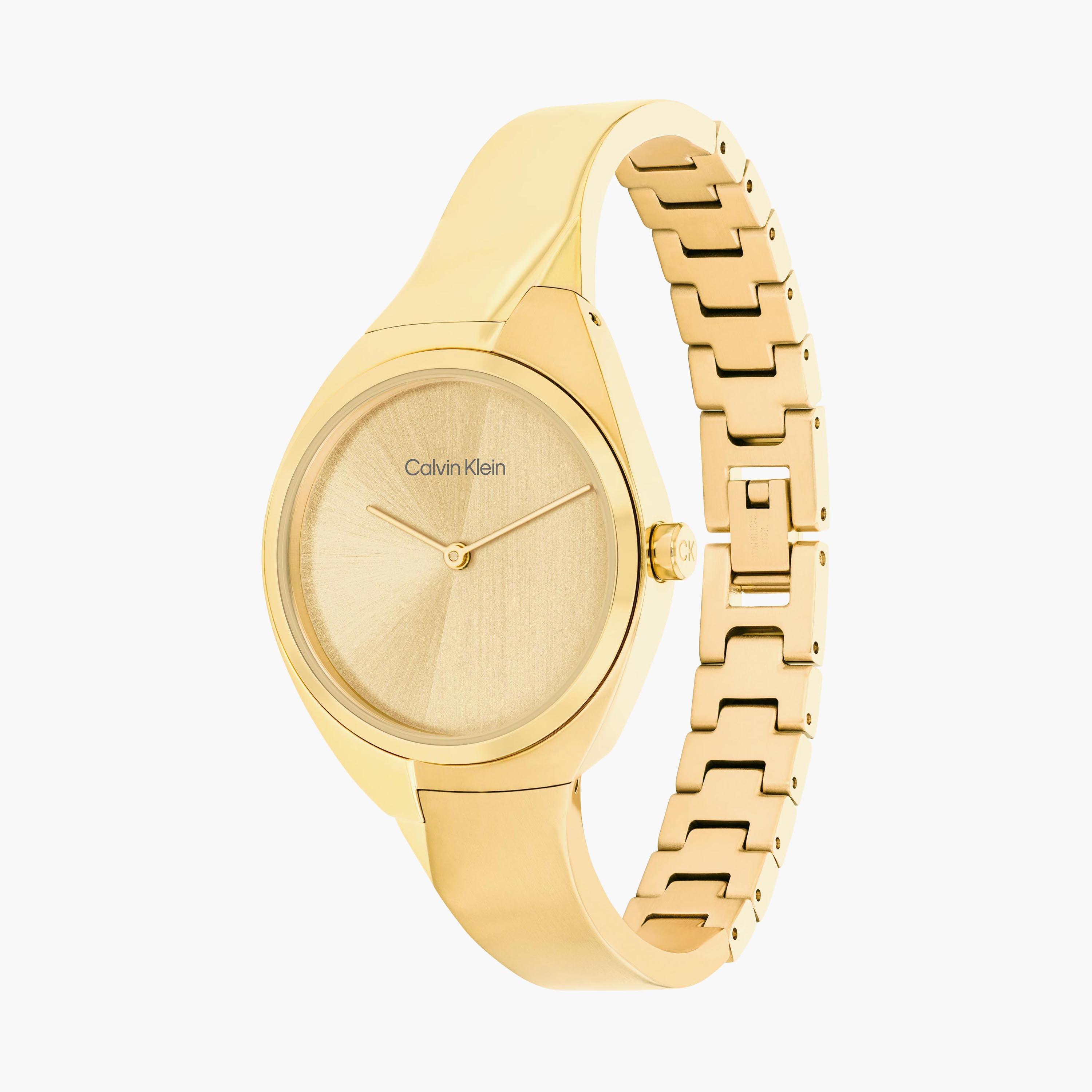 Buy Calvin Klein Gold Analog Stainless Steel Strap Watch | 25200235 ...