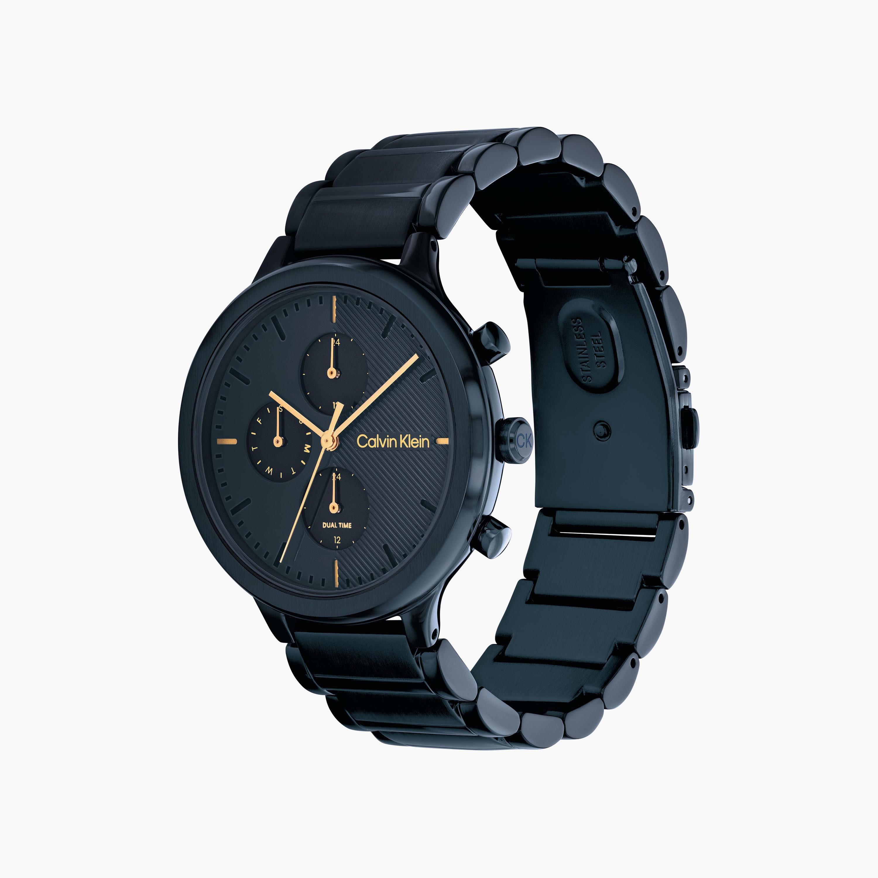 ساعة كالفن كلاين ذو كرونوغراف للنساء بسوار ازرق مع ستانلس ستيل | 25200242-women-watchesandjewellery-watches-image-2