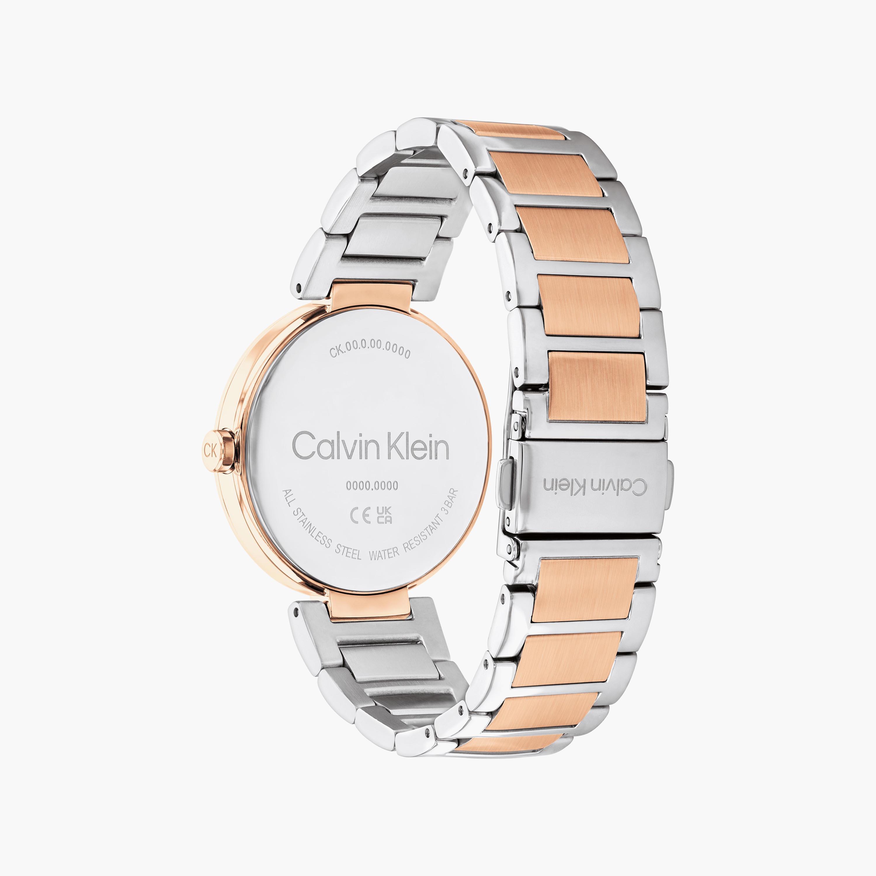 ساعة أنالوج فضية وردية بسوار ستانلس ستيل من كالفن كلاين للنساء | 25200251-women-watchesandjewellery-watches-image-3