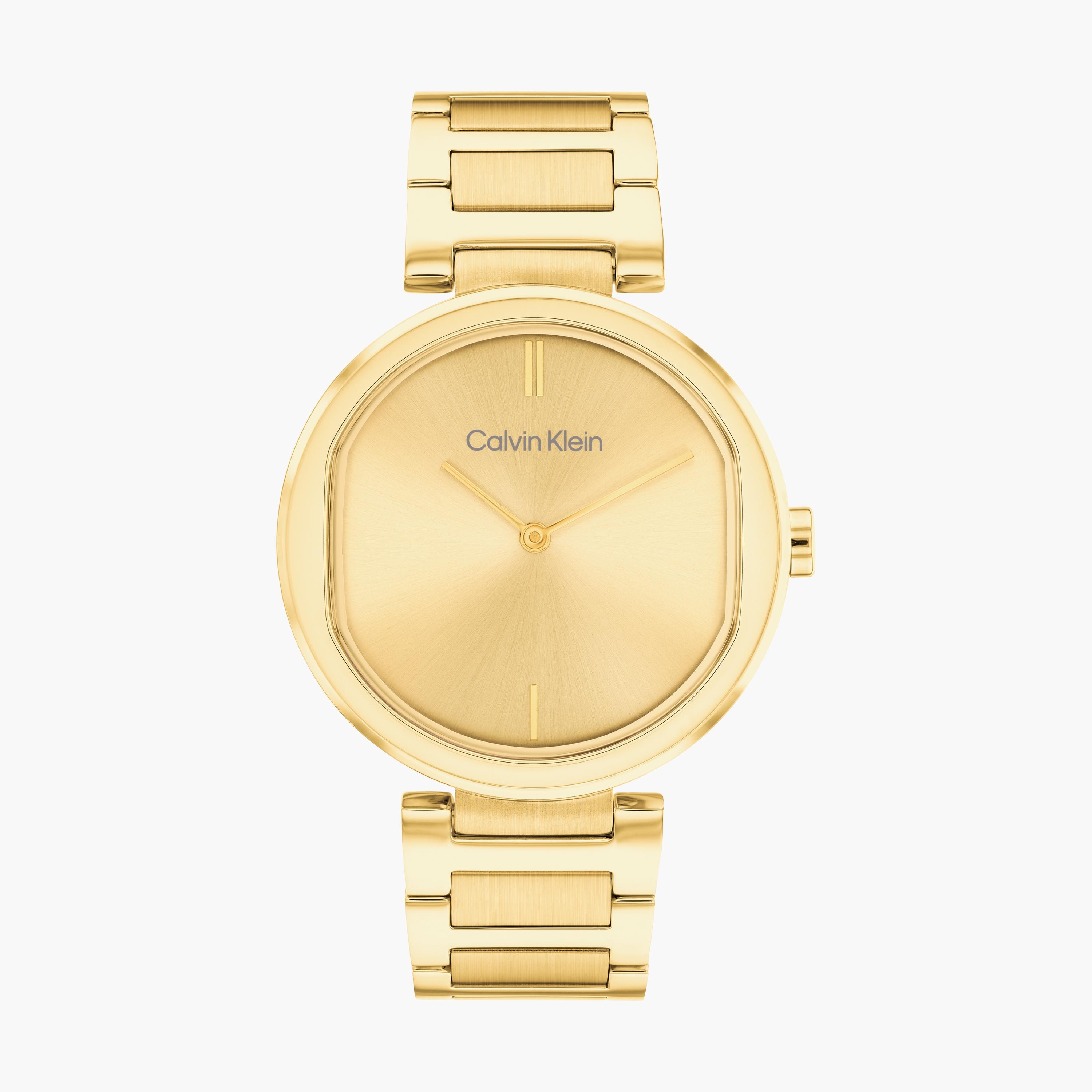 ساعة كالفن كلاين ذو انالوج للنساء بسوار ذهبي مع ستانلس ستيل | 25200252-women-watchesandjewellery-watches-image-1