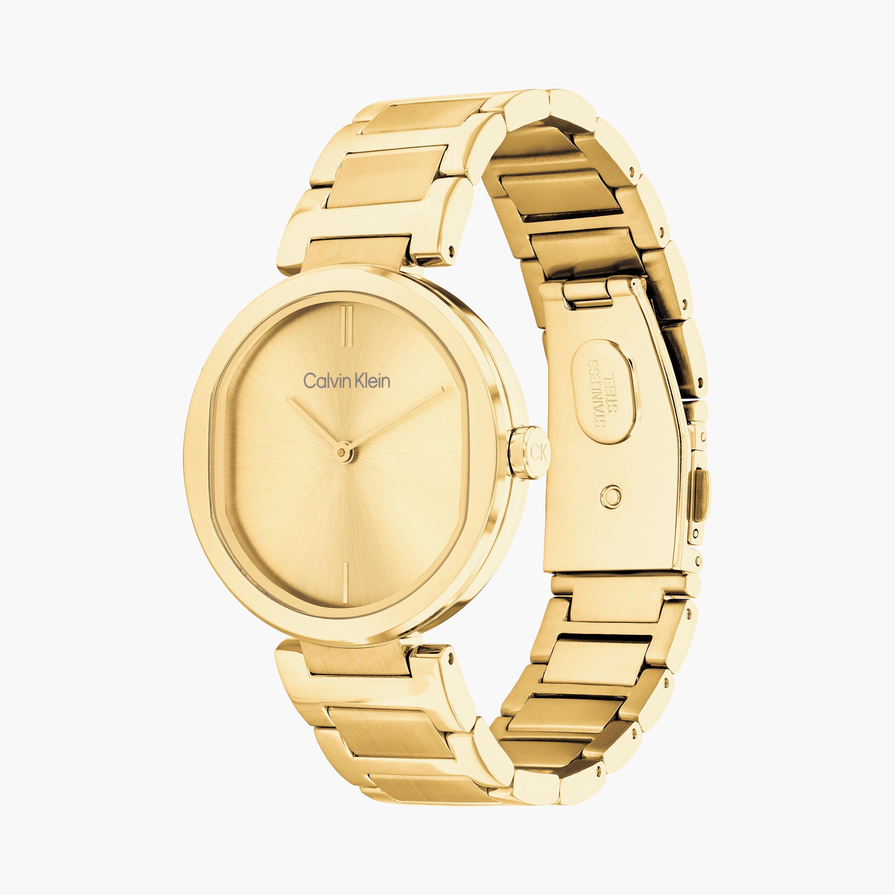 ساعة كالفن كلاين ذو انالوج للنساء بسوار ذهبي مع ستانلس ستيل | 25200252-women-watchesandjewellery-watches-image-2