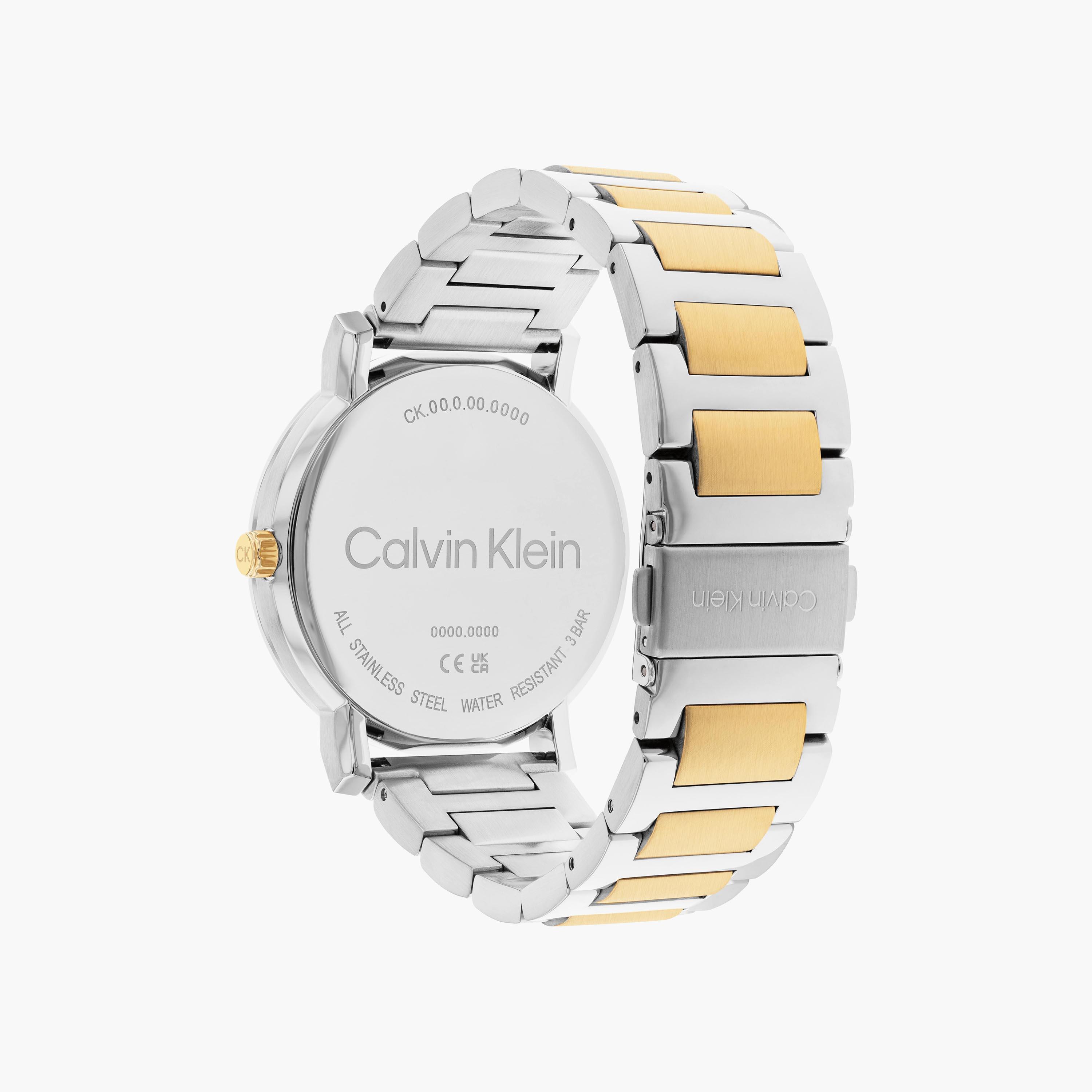 ساعة أنالوج كالفن كلاين فضية وذهبية بسوار ستانلس ستيل للرجال | 25200258-men-watchesandjewellery-watches-image-3