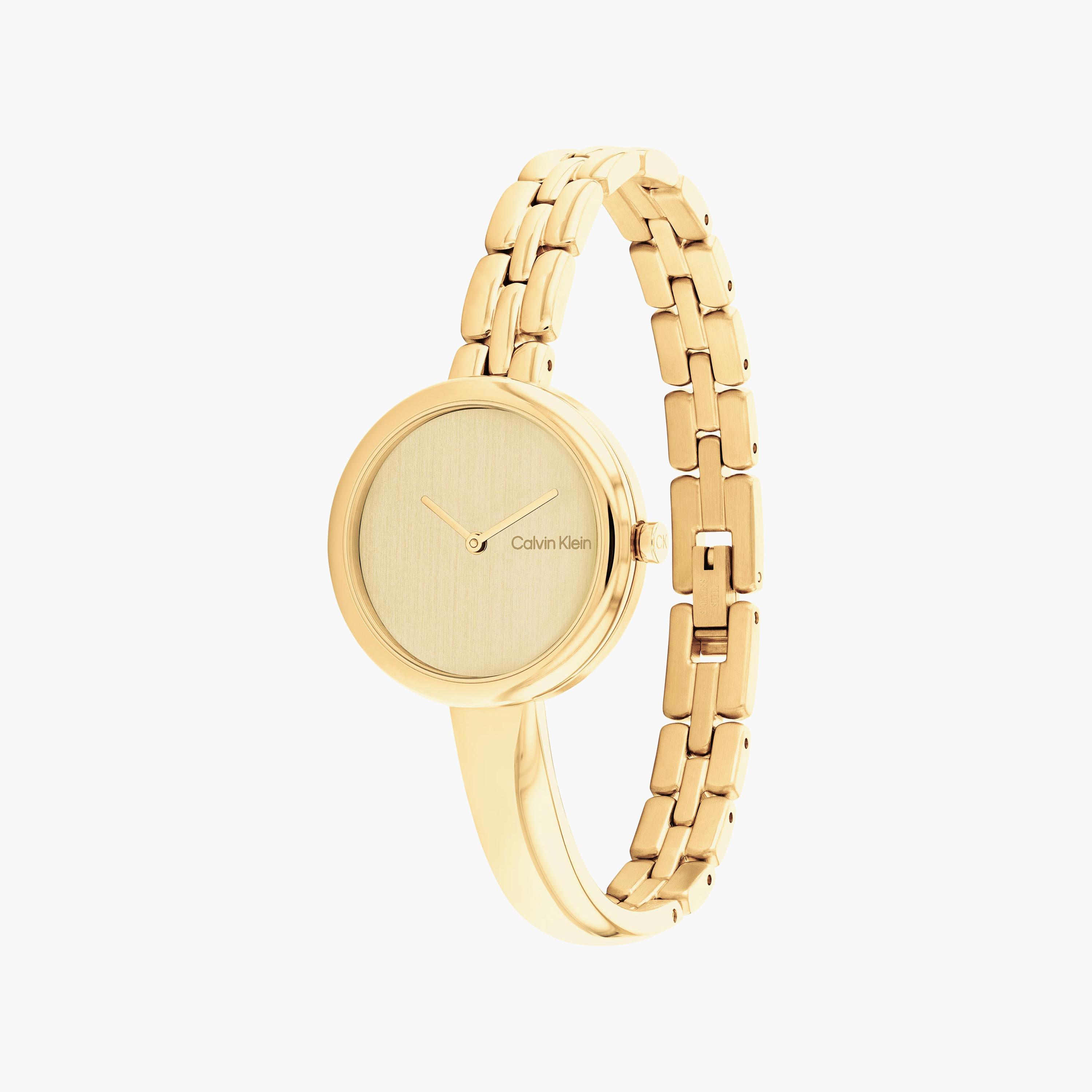 ساعة كالفن كلاين ذو انالوج بسوار ذهبي مع ستانلس ستيل | 25200279-women-watchesandjewellery-watches-image-2