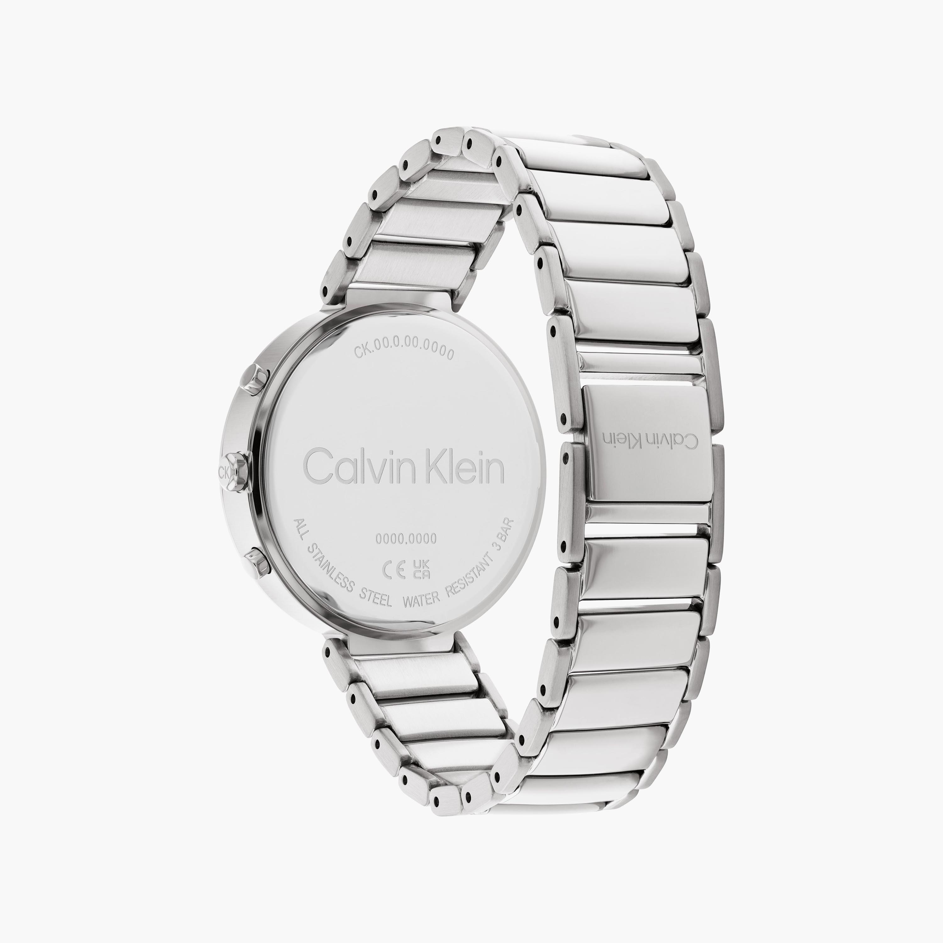 ساعة كالفن كلاين ذو كرونوغراف للنساء بسوار فضي مع ستانلس ستيل | 25200282-women-watchesandjewellery-watches-image-3