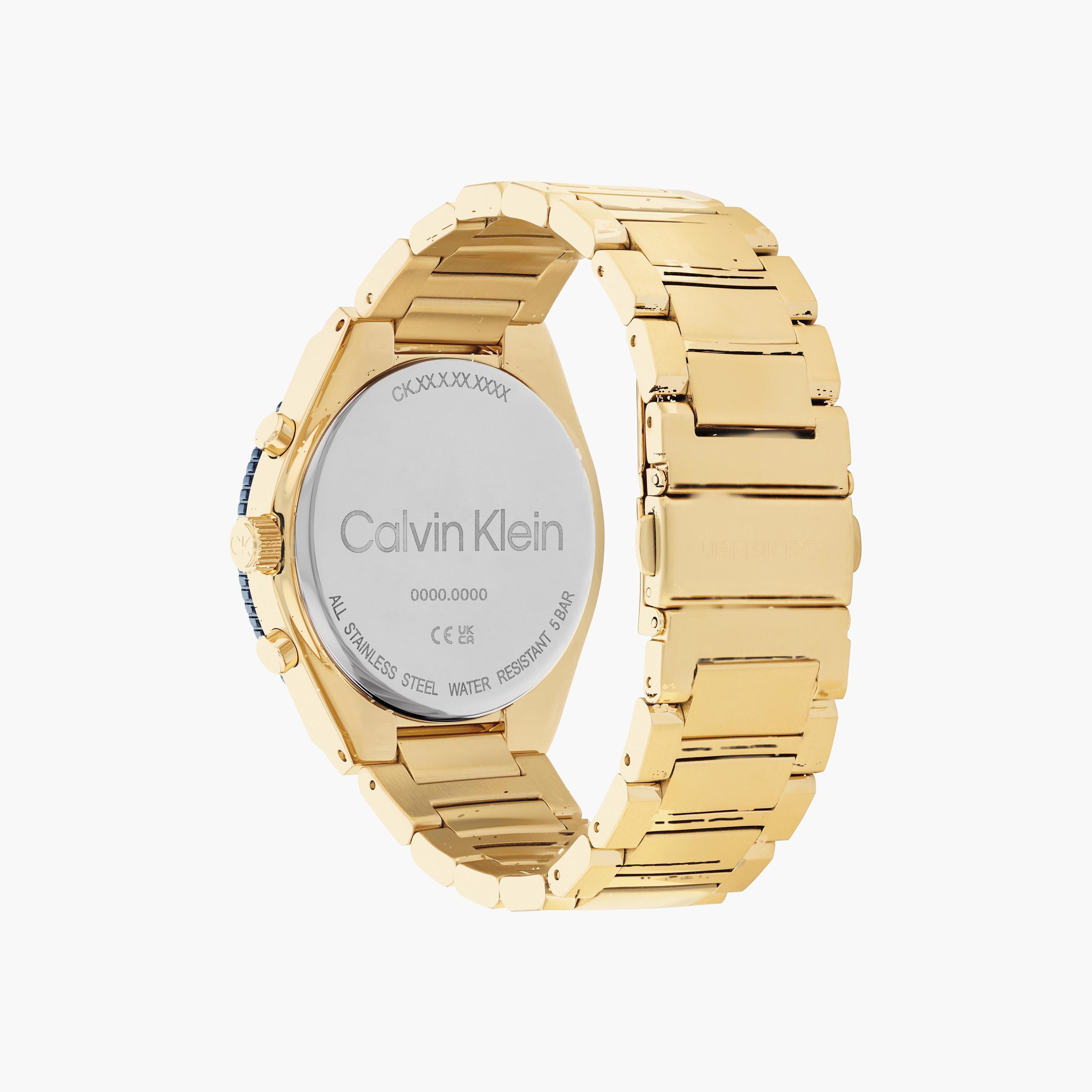 ساعة كرونوغراف ذهبية بسوار ستانلس ستيل من كالفن كلاين للرجال | 25200302-men-watchesandjewellery-watches-image-3