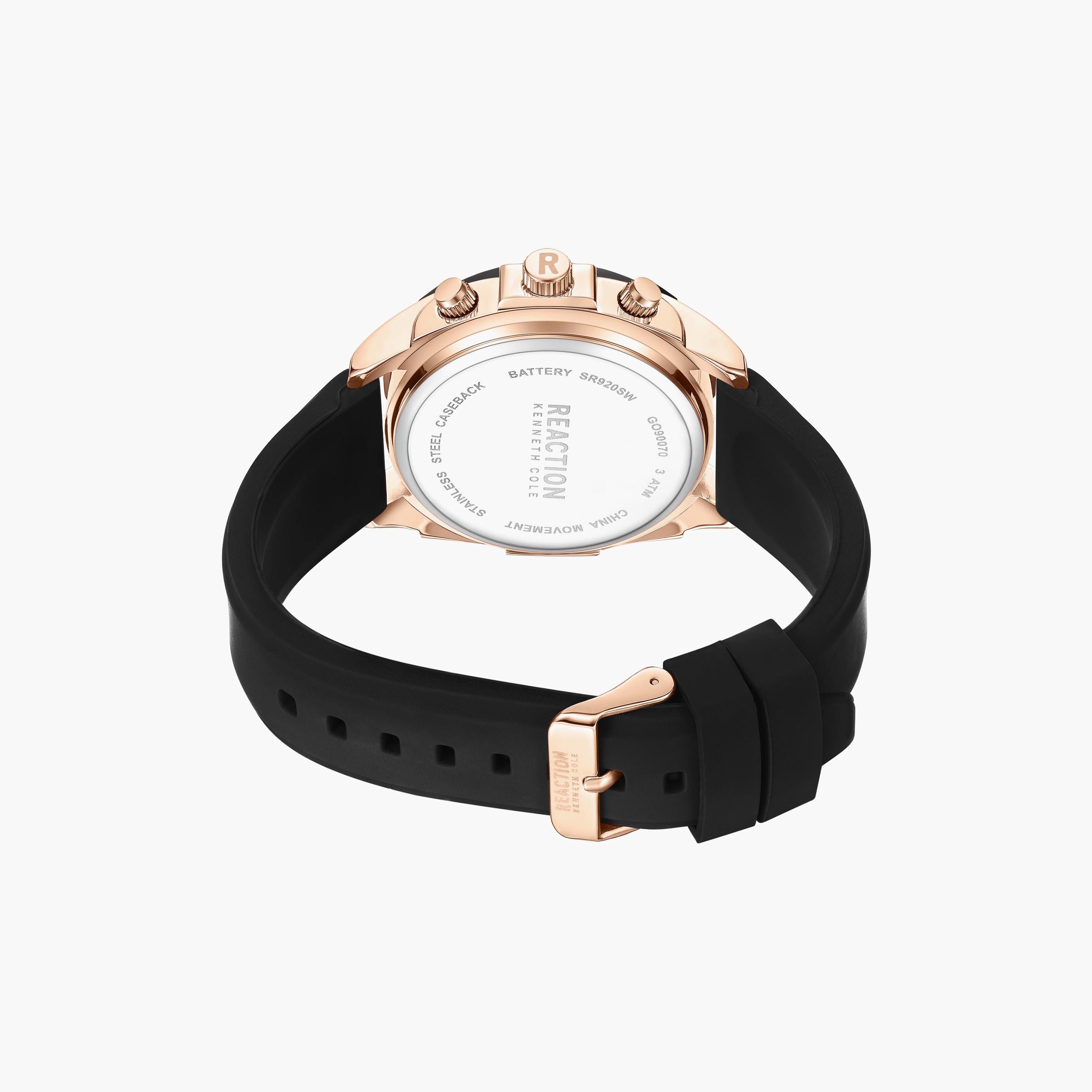 ساعة كينيث كول للرجال كرونوغراف بلون اسود بسوار سيليكون | KRWGO9007003-men-watchesandjewellery-watches-image-3