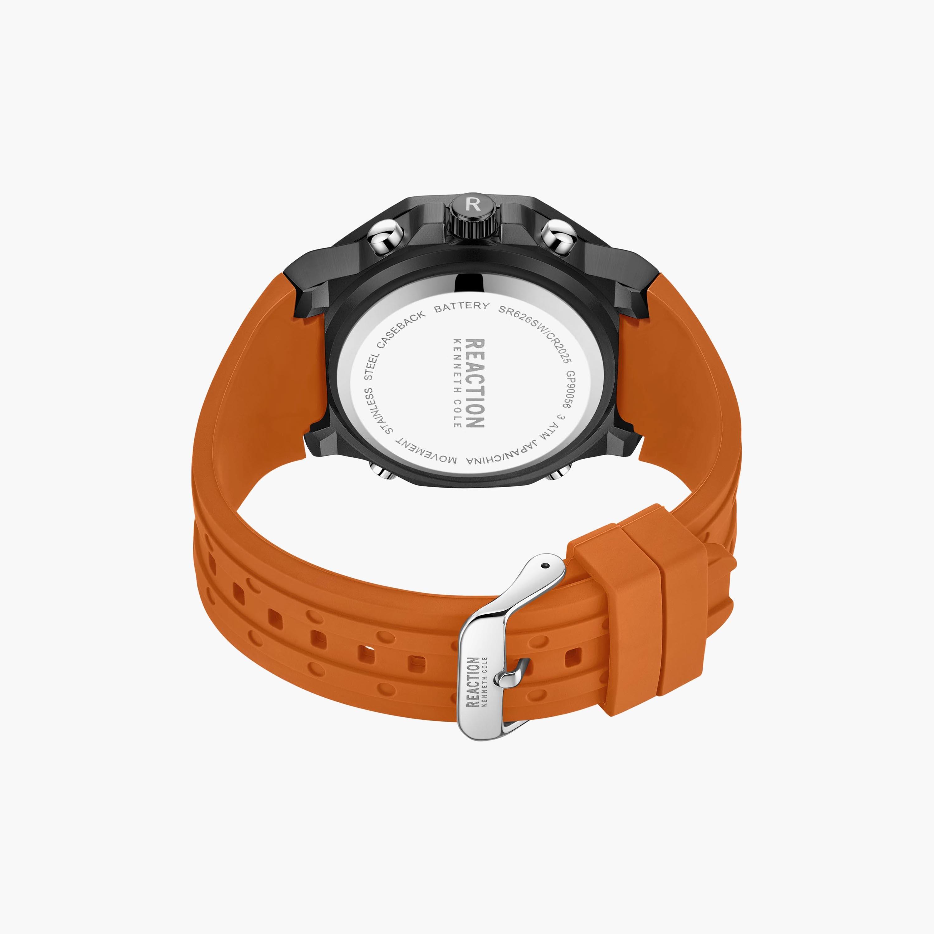 ساعة كينيث كول للرجال بسوار سيليكون انالوج-رقمي باللون البرتقالي | KRWGP9005603-men-watchesandjewellery-watches-image-3