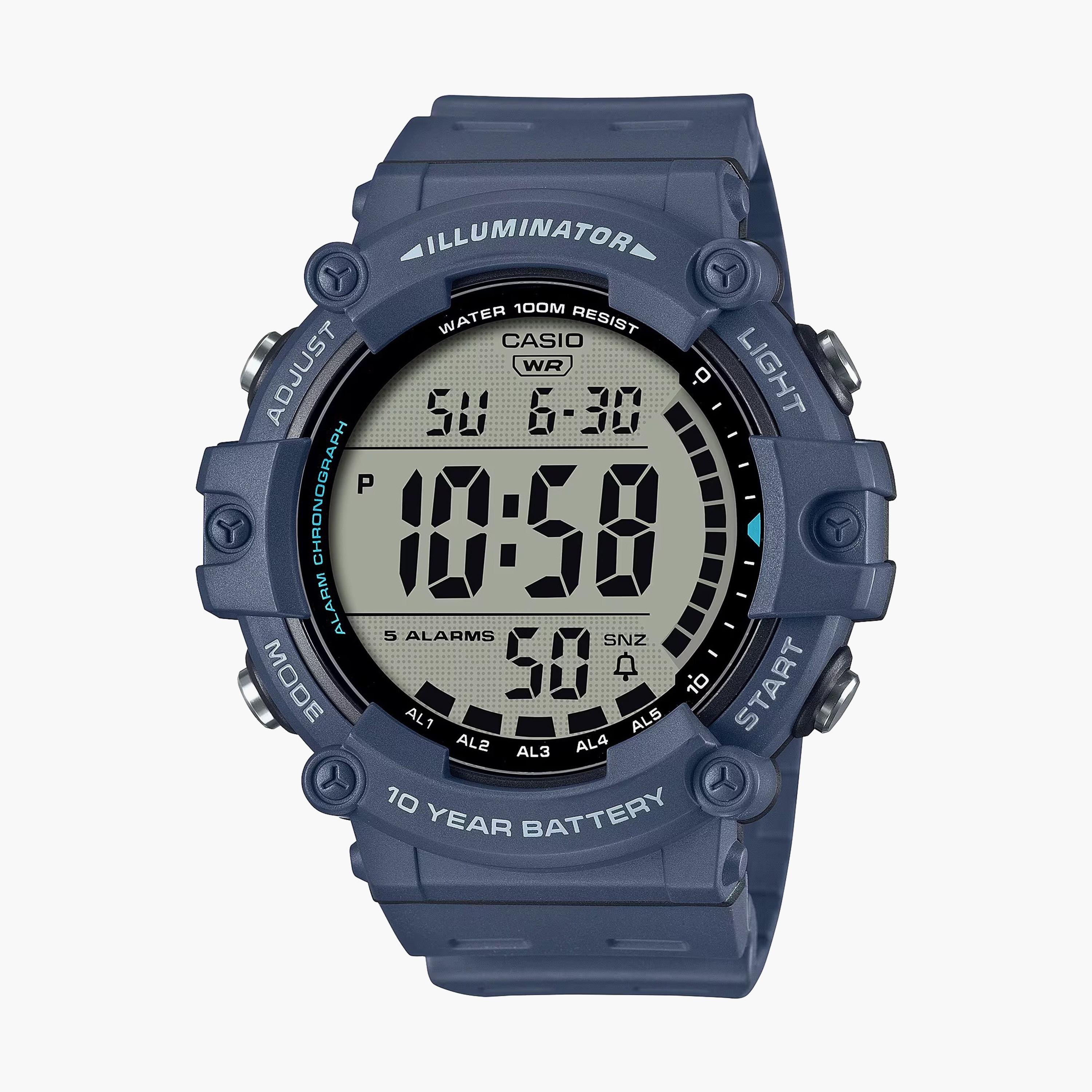 Casio Men's Blue Digital Resin Strap Watch | AE-1500WH-2AVDF-men-watchesandjewellery-watches-image-1