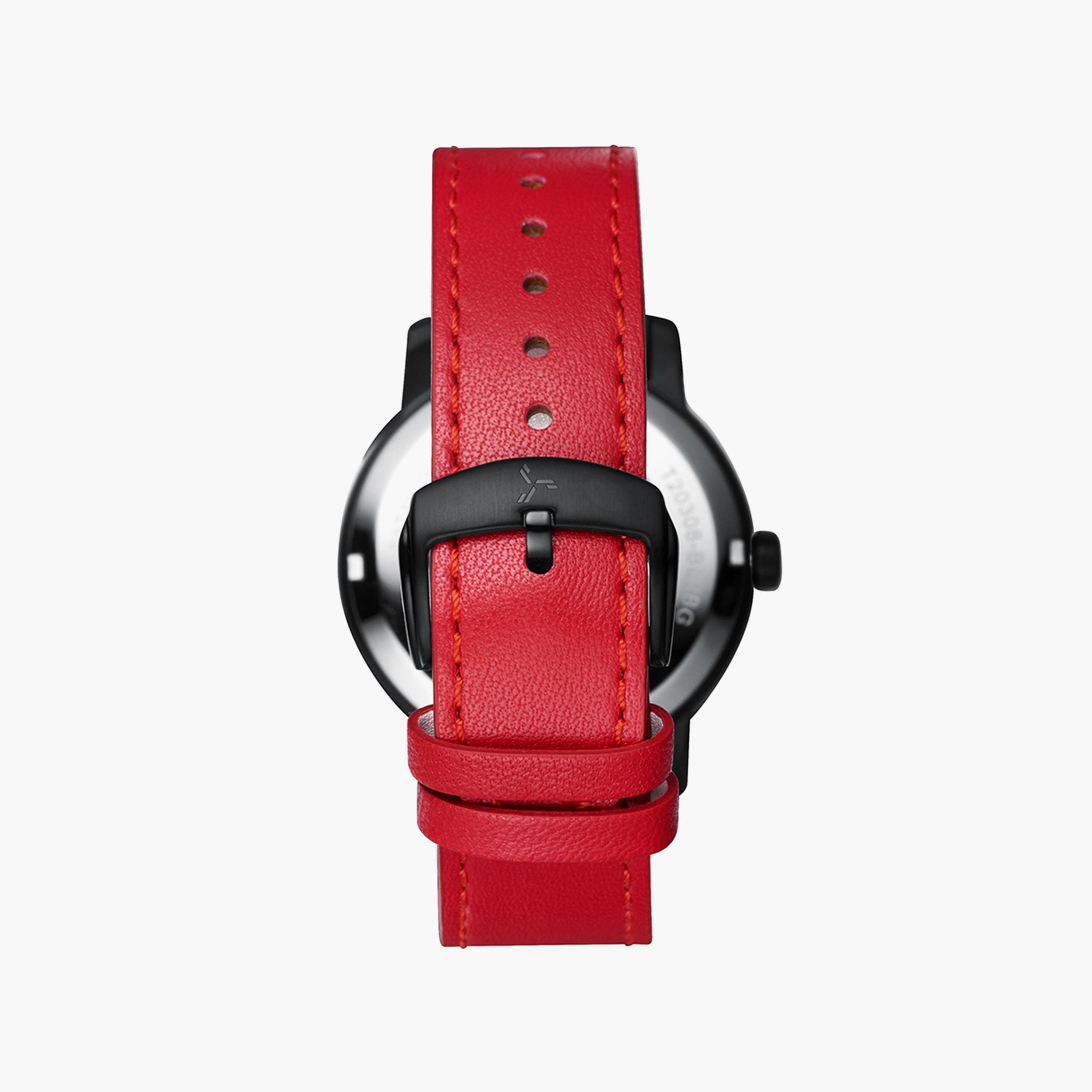 ساعة أوتوماتيك للرجال بسوار جلدي بلون أحمر من تورنادو | T20308-BLRBG-men-watchesandjewellery-watches-image-3