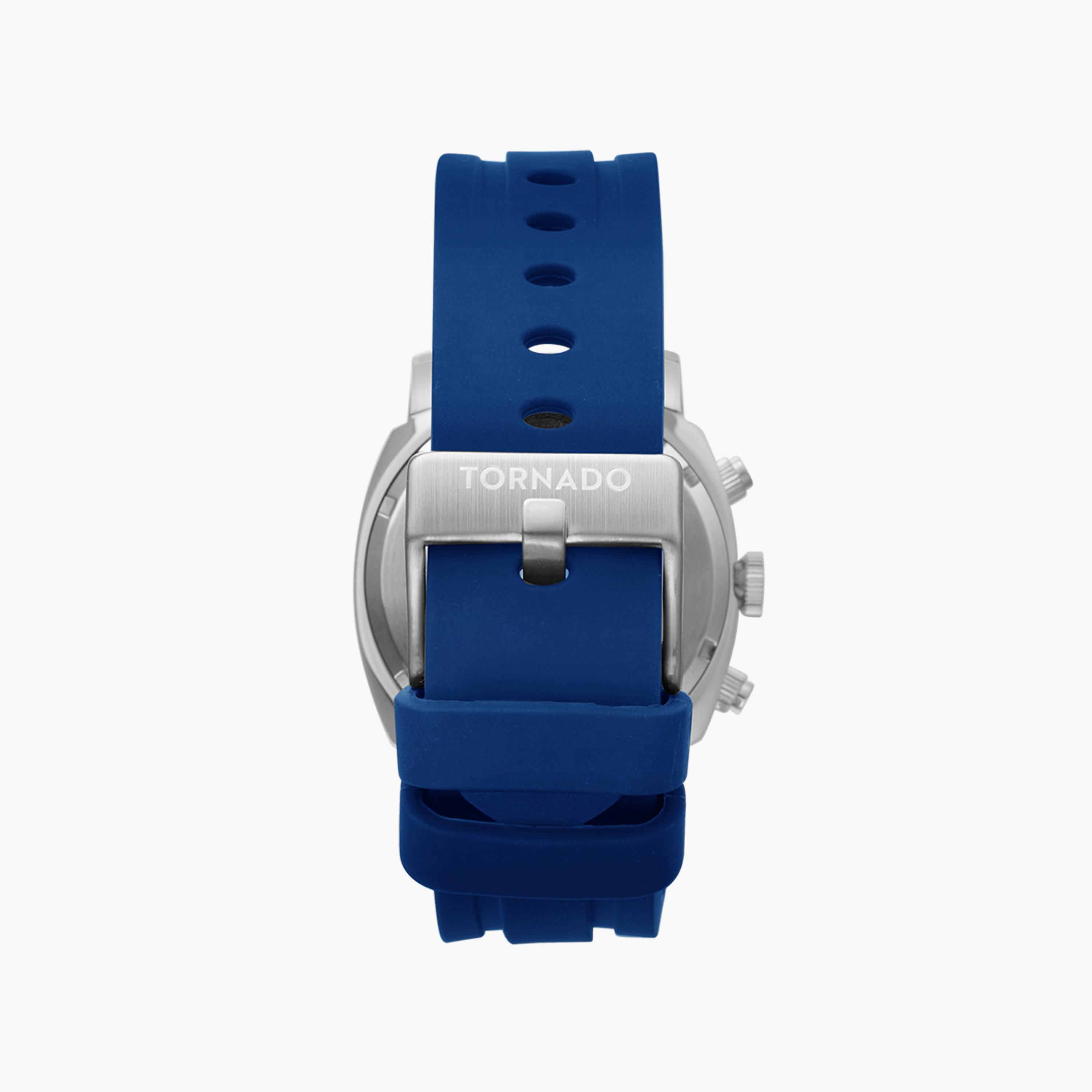 ساعة كرونوغراف للرجال بسوار سليكون بلون أزرق من تورنادو | T9102-SSNN-men-watchesandjewellery-watches-image-3