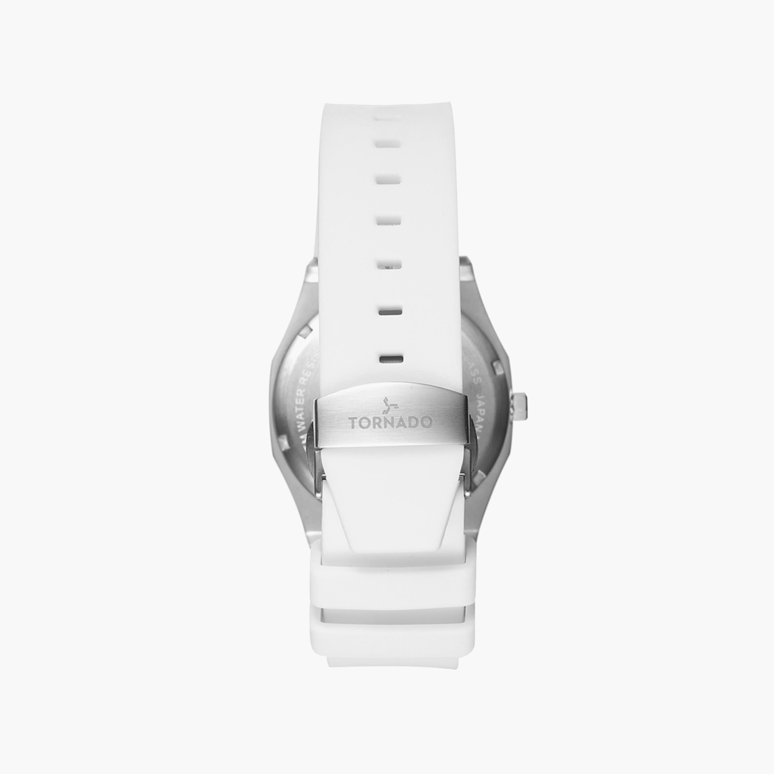 Tornado Men's White Analog Silicone Strap Watch | T22002-SSWL-men-watchesandjewellery-watches-image-3