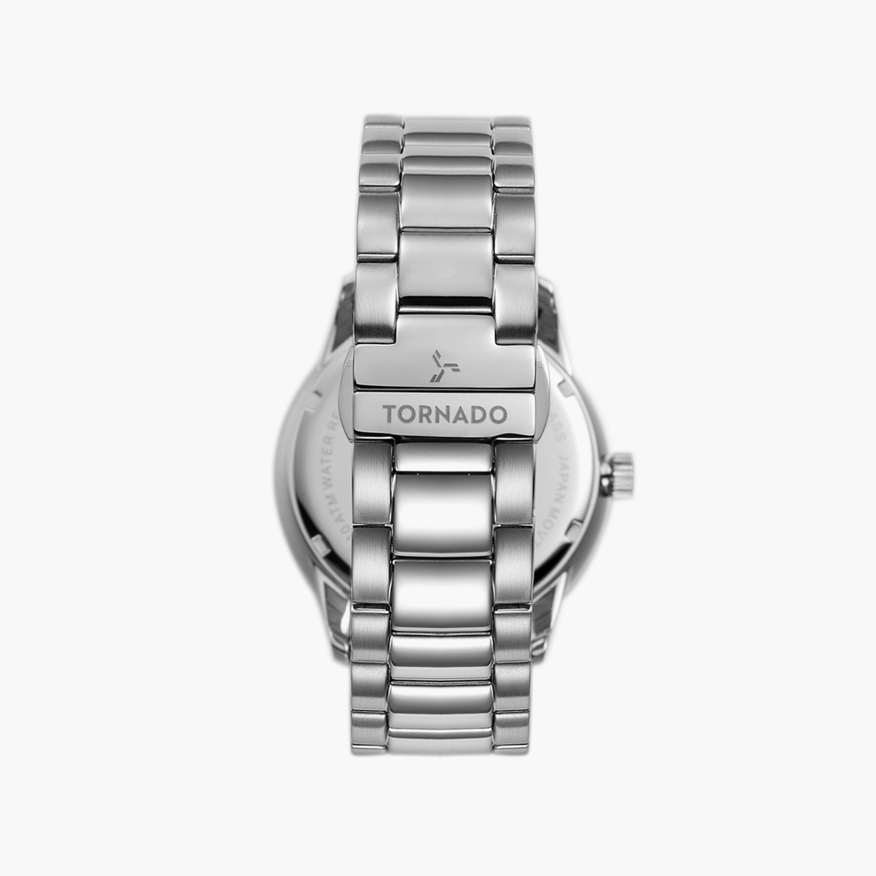ساعة أنالوج للرجال بسوار من الستانلس ستيل بلون فضي من تورنادو | T23001-SBSH-men-watchesandjewellery-watches-image-3
