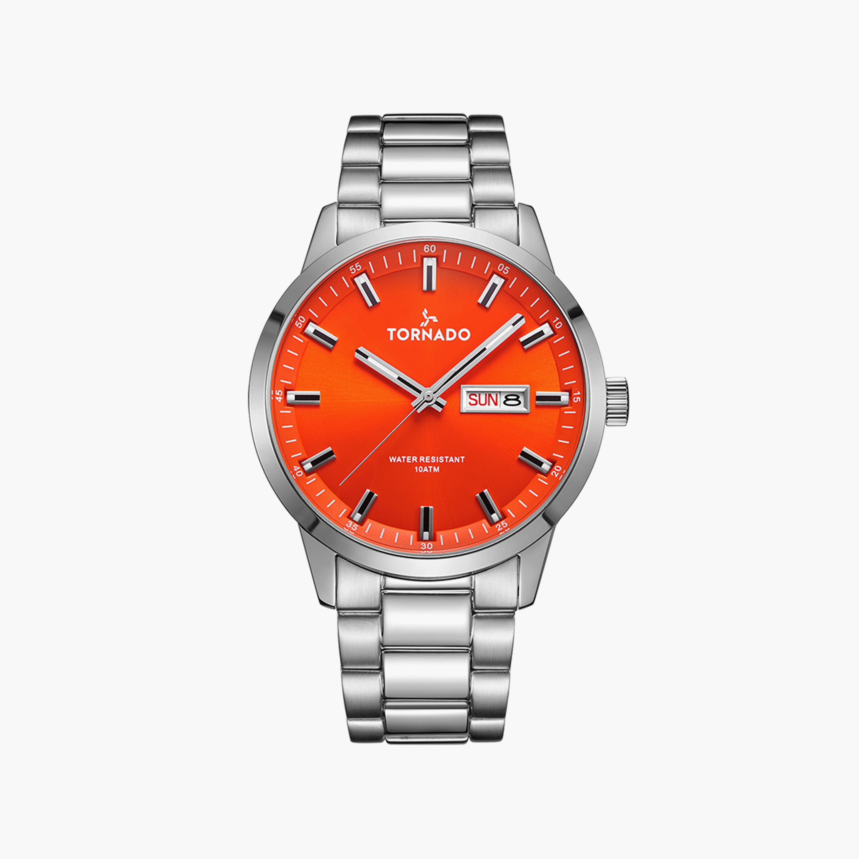 ساعة أنالوج للرجال بسوار من الستانلس ستيل بلون فضي من تورنادو | T23001-SBSO-men-watchesandjewellery-watches-image-1
