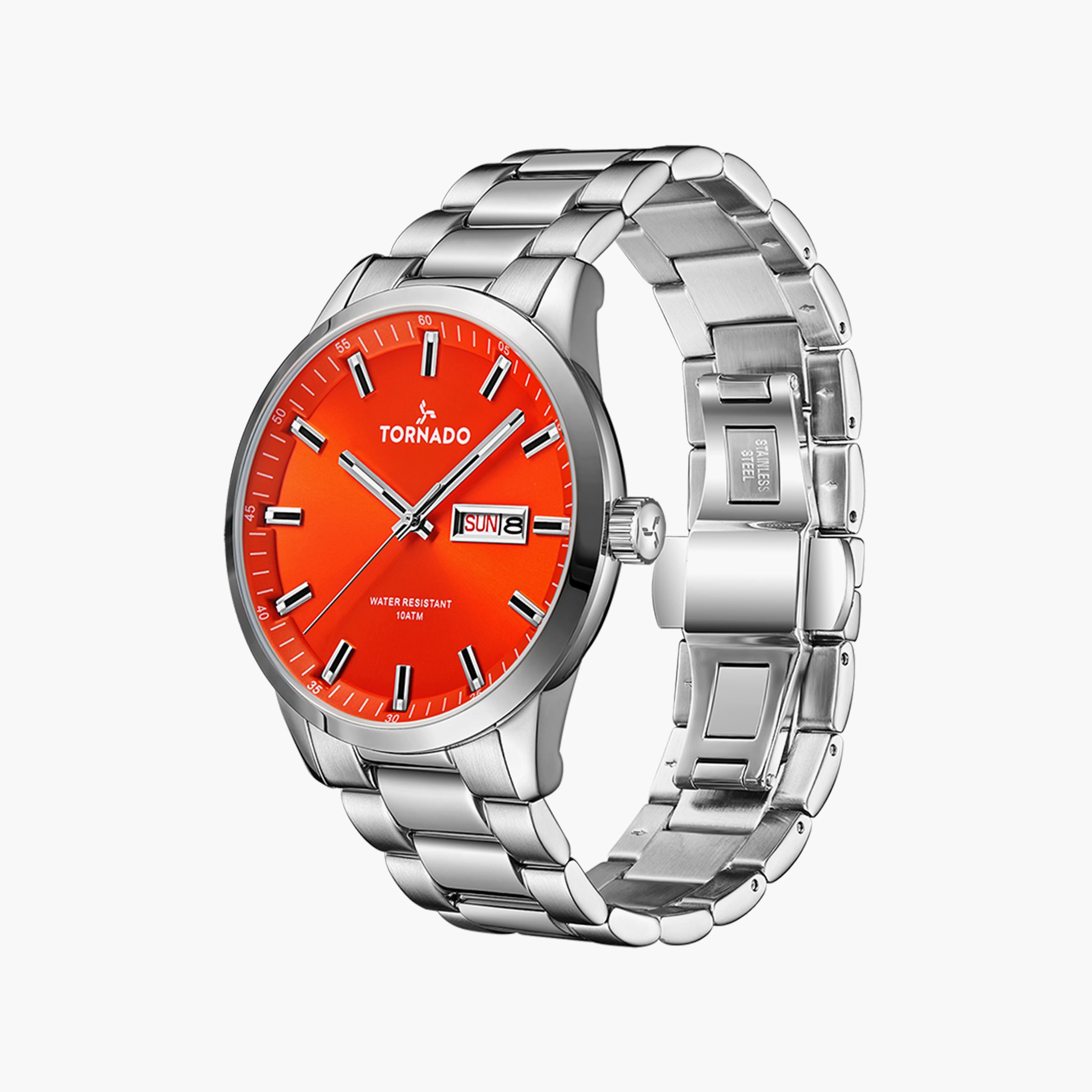 ساعة أنالوج للرجال بسوار من الستانلس ستيل بلون فضي من تورنادو | T23001-SBSO-men-watchesandjewellery-watches-image-2