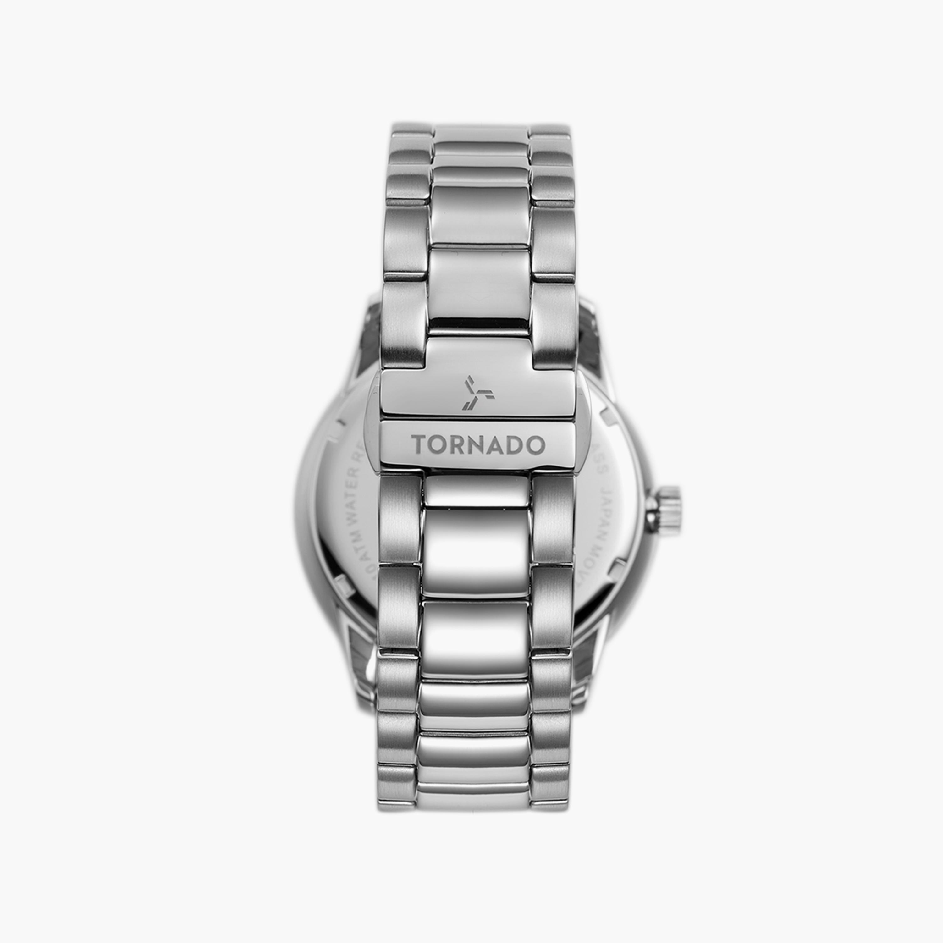 ساعة أنالوج للرجال بسوار من الستانلس ستيل بلون فضي من تورنادو | T23001-SBSO-men-watchesandjewellery-watches-image-3