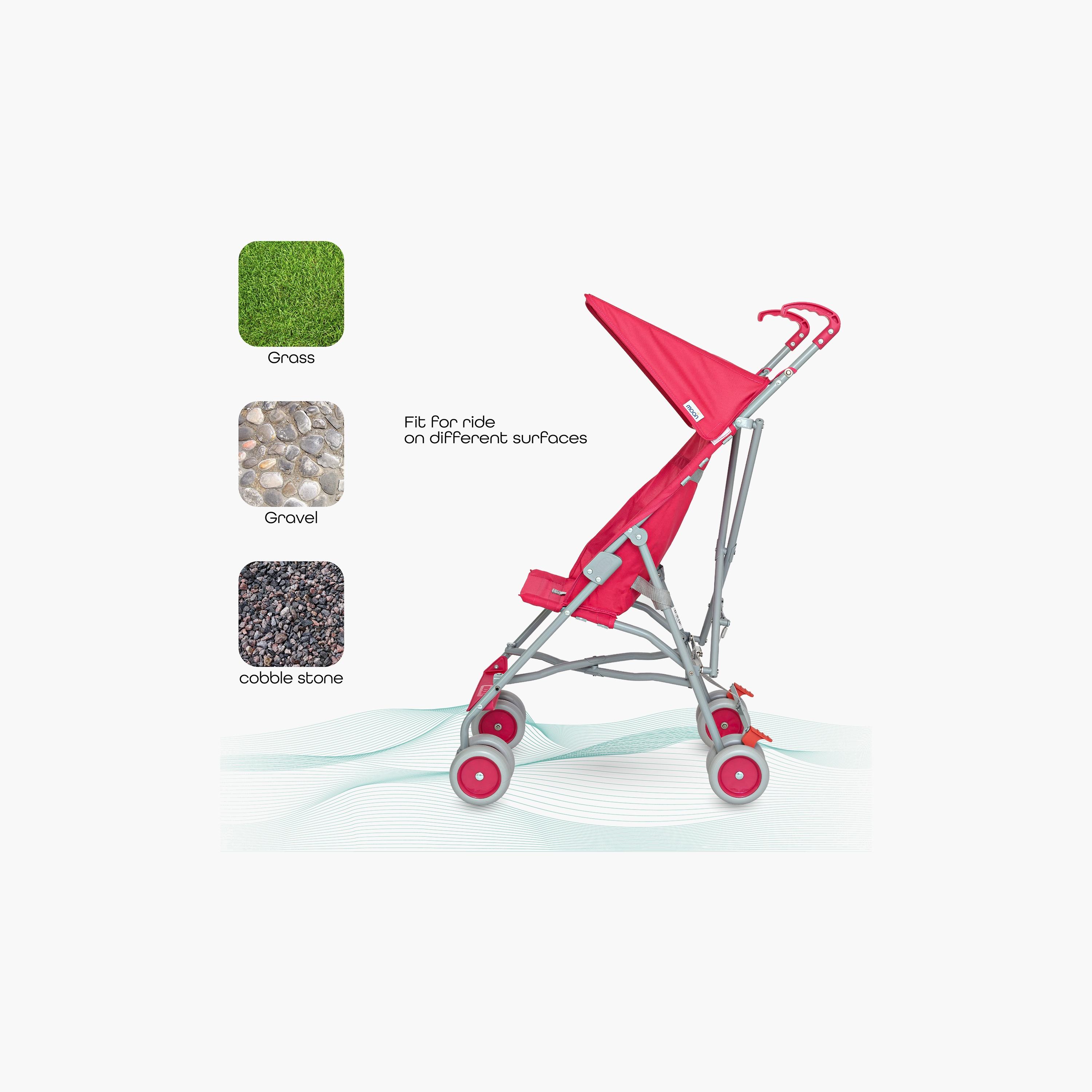 عربة أطفال بوجي قابلة للطي خفيفة الوزن جيت من موون - وردي-baby-gear-strollersandprams-strollers-image-4
